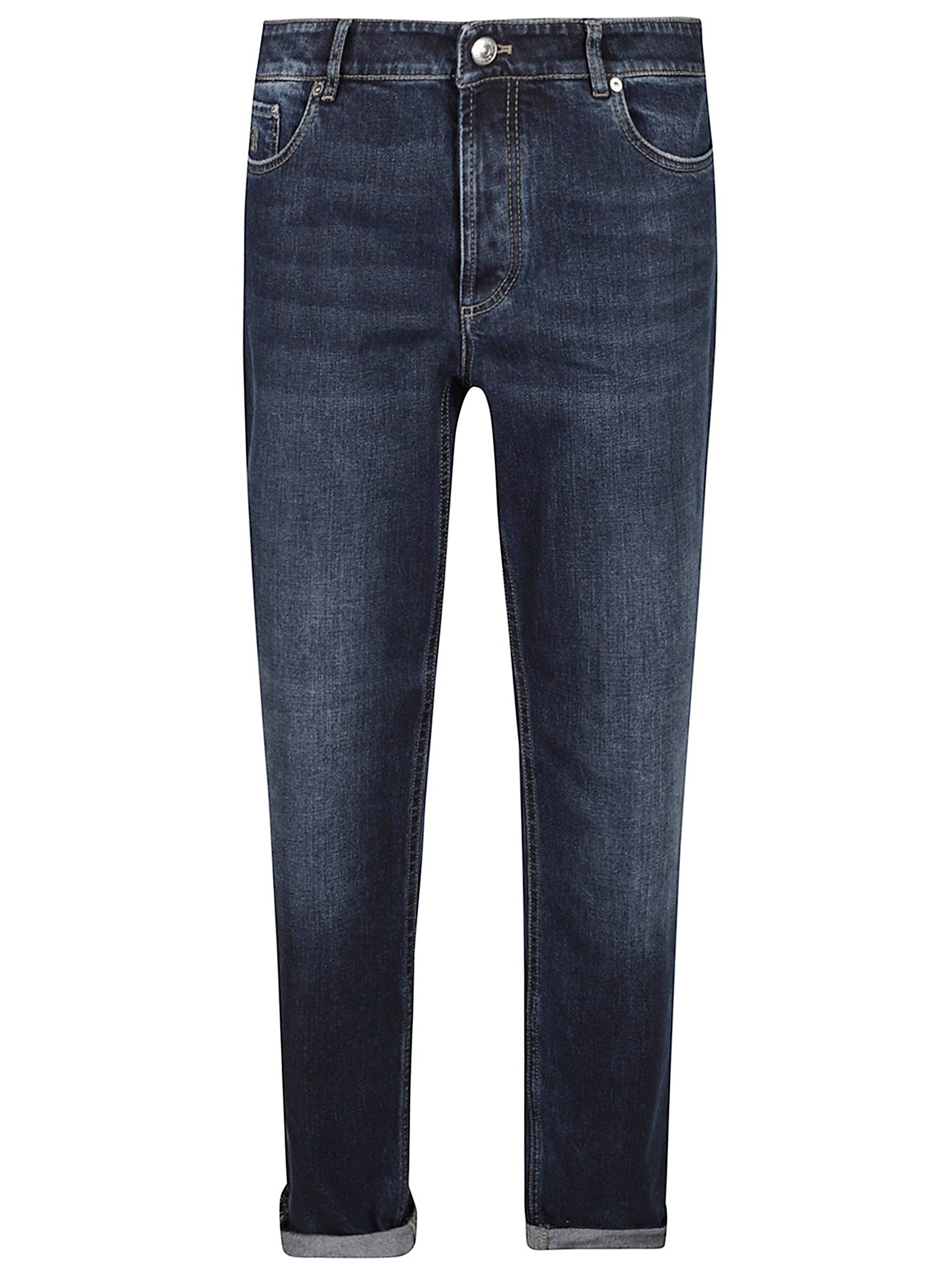 Brunello Cucinelli Jeans Denim Scuro Cotton Elastane