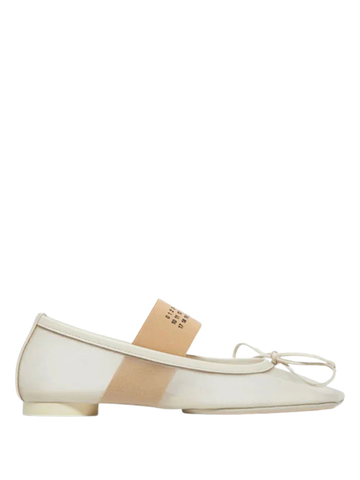 Mm6 Maison Margiela Flat Shoes Beige Polyamide