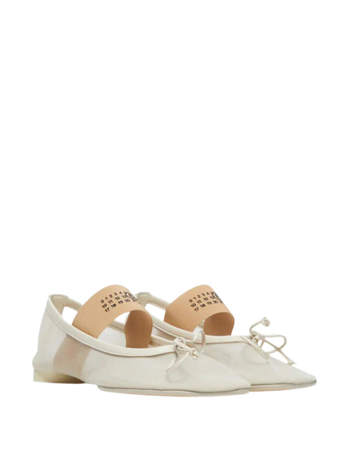 Mm6 Maison Margiela Flat Shoes Beige Polyamide