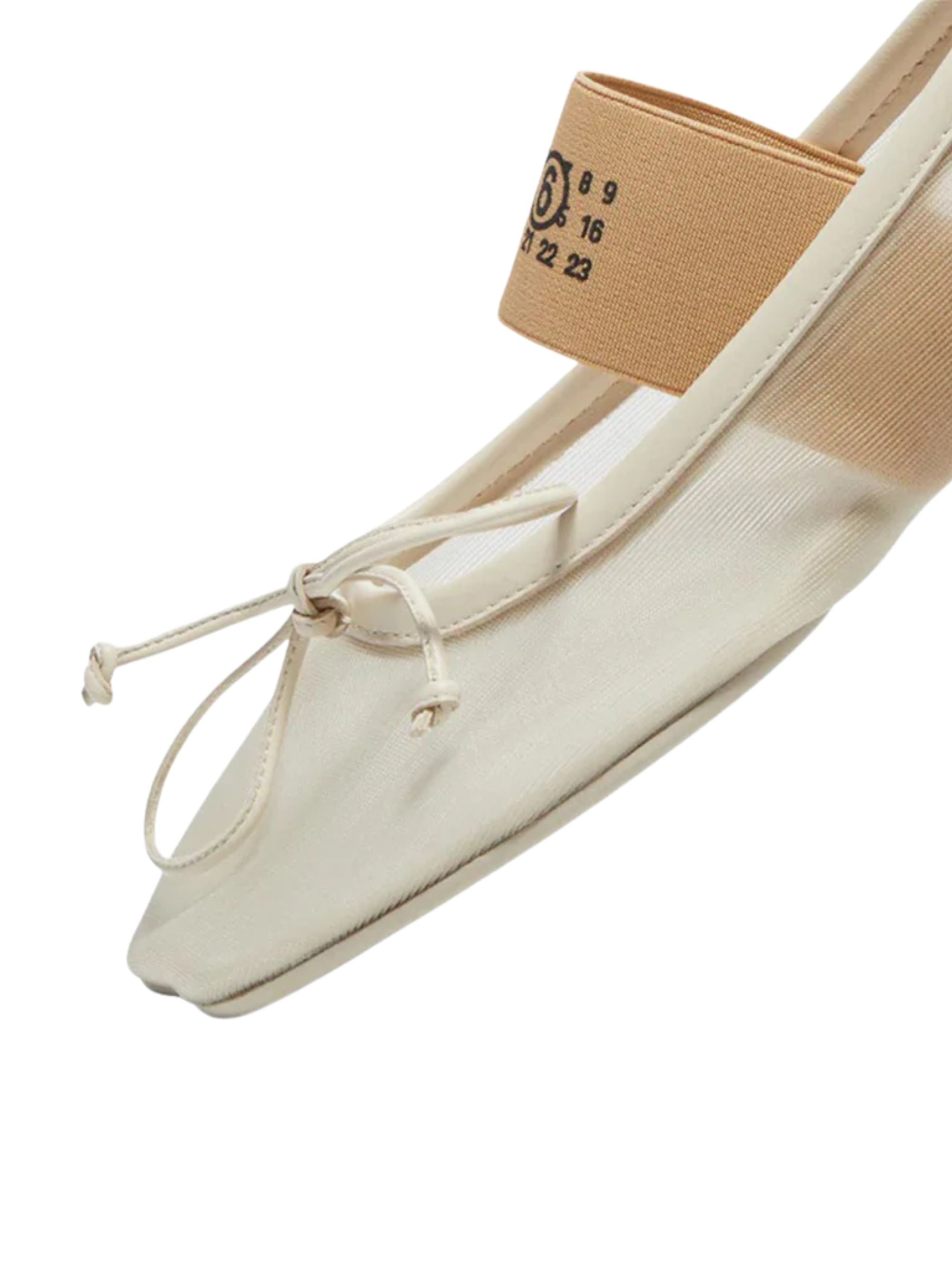 Mm6 Maison Margiela Flat Shoes Beige Polyamide