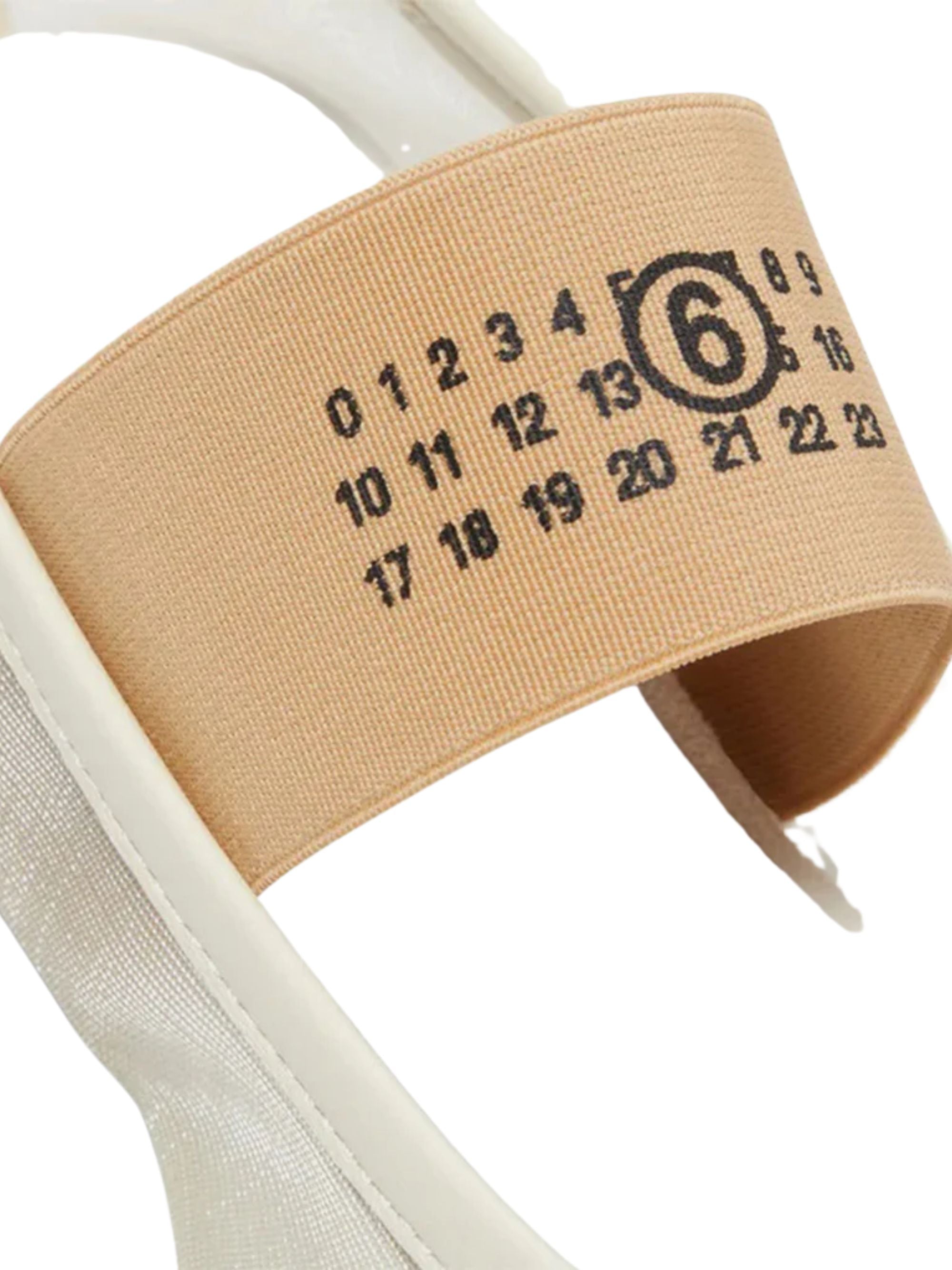 Mm6 Maison Margiela Flat Shoes Beige Polyamide