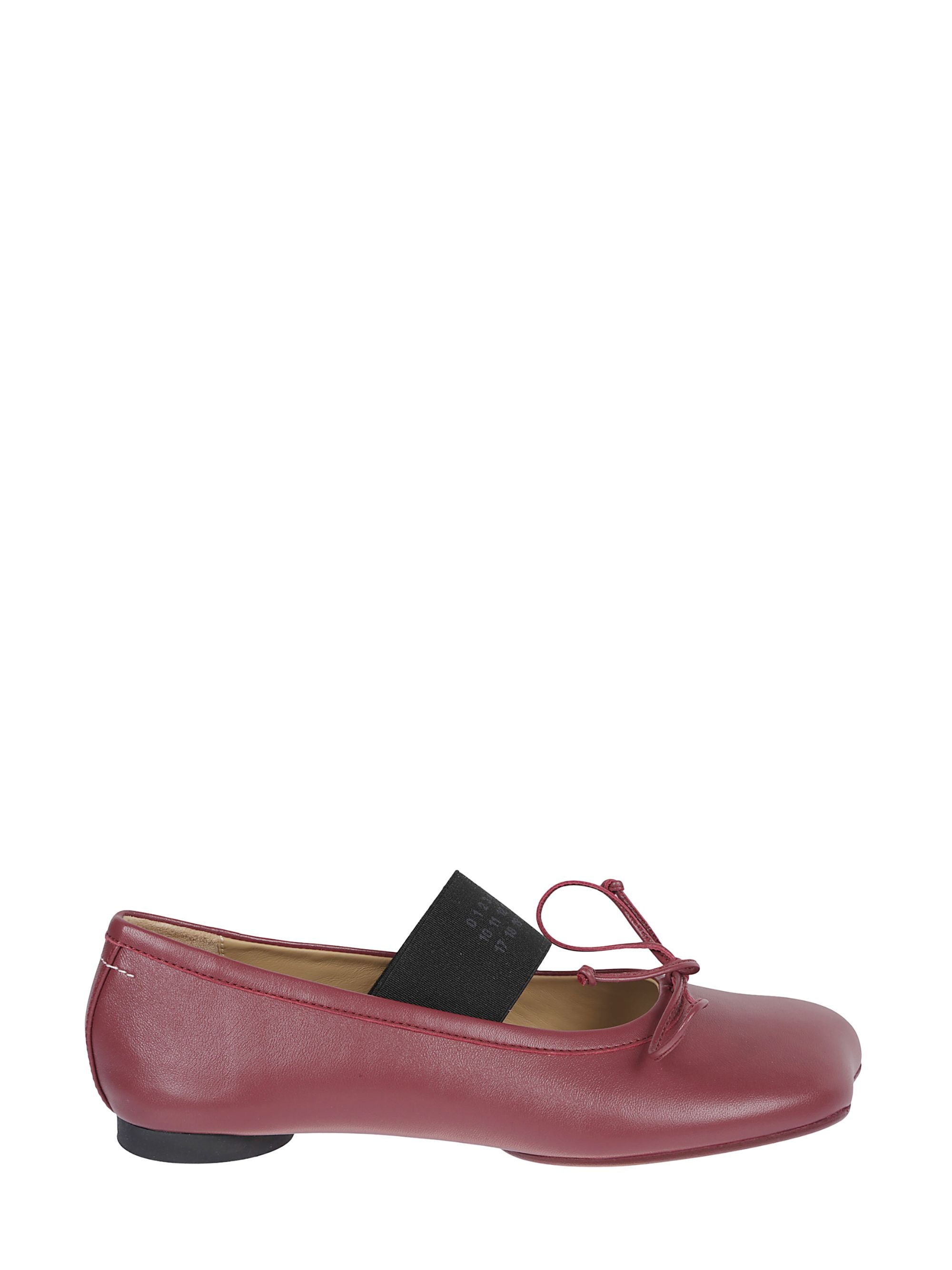 Mm6 Maison Margiela Flat Shoes Rosso Ovine Leather