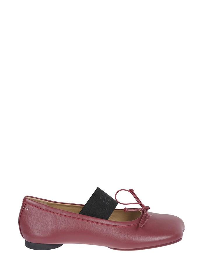 Mm6 Maison Margiela Flat Shoes Rosso Ovine Leather
