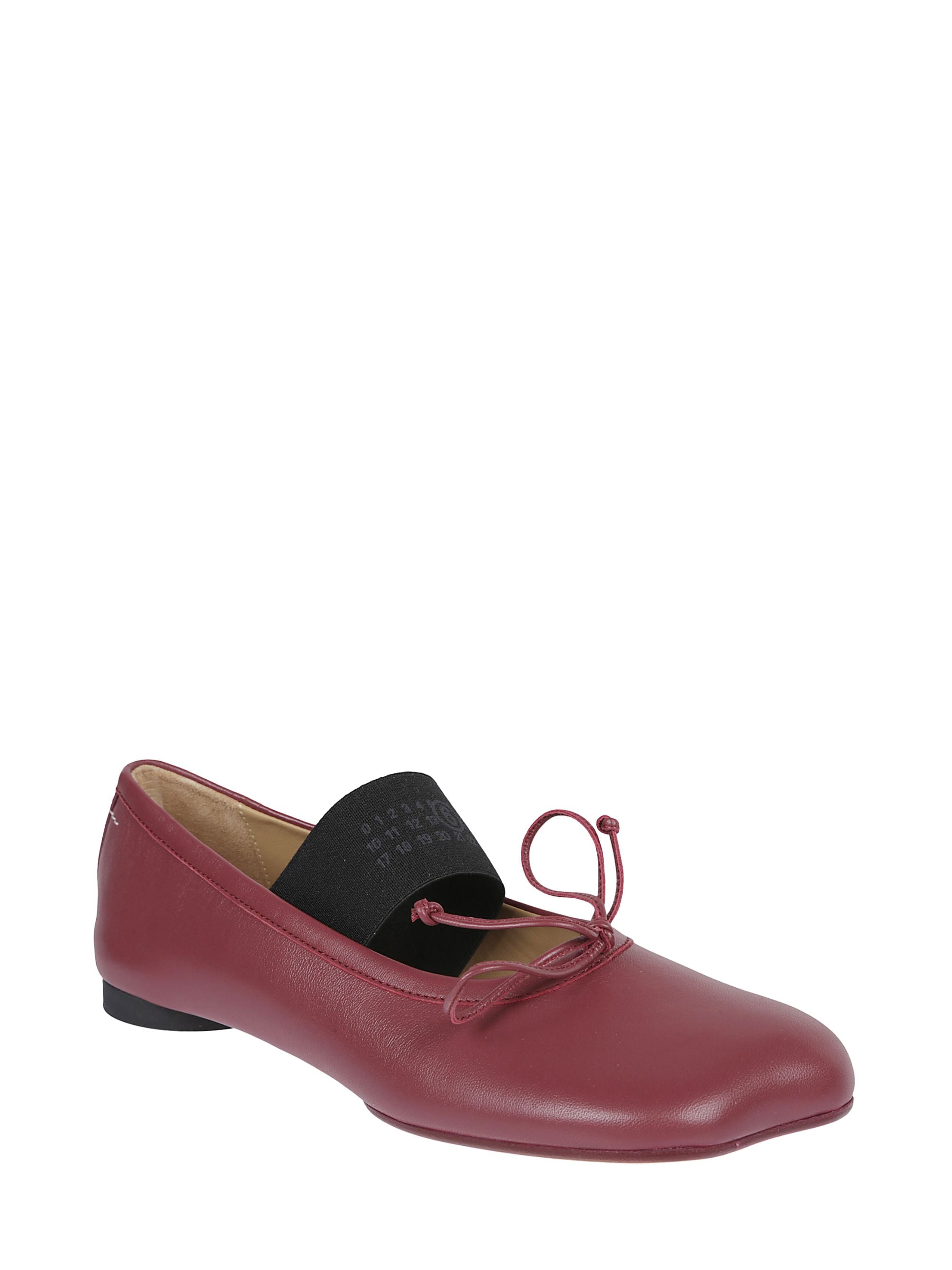 Mm6 Maison Margiela Flat Shoes Rosso Ovine Leather