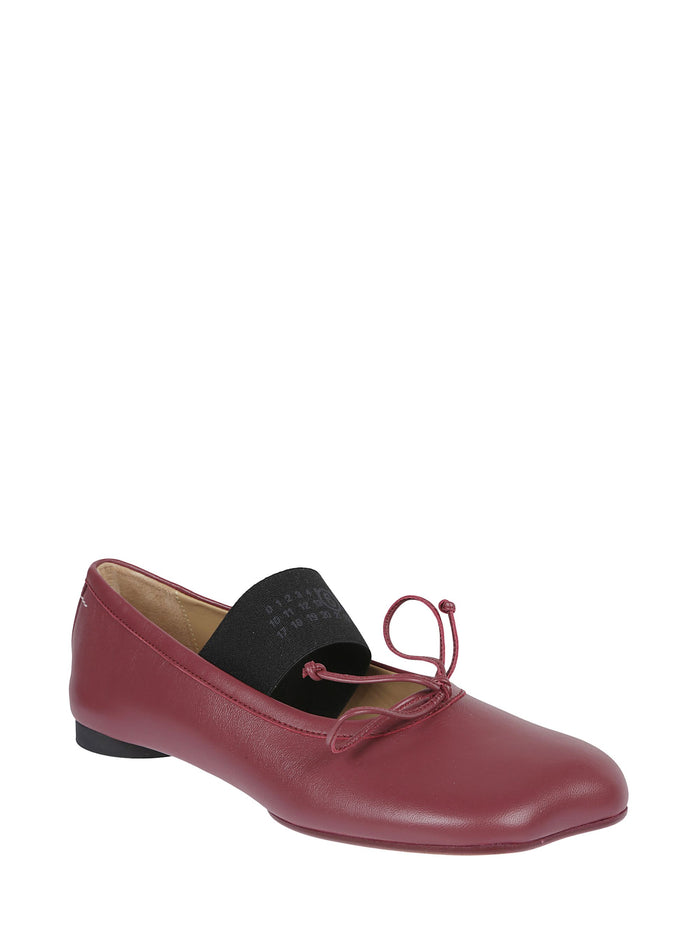 Mm6 Maison Margiela Flat Shoes Rosso Ovine Leather