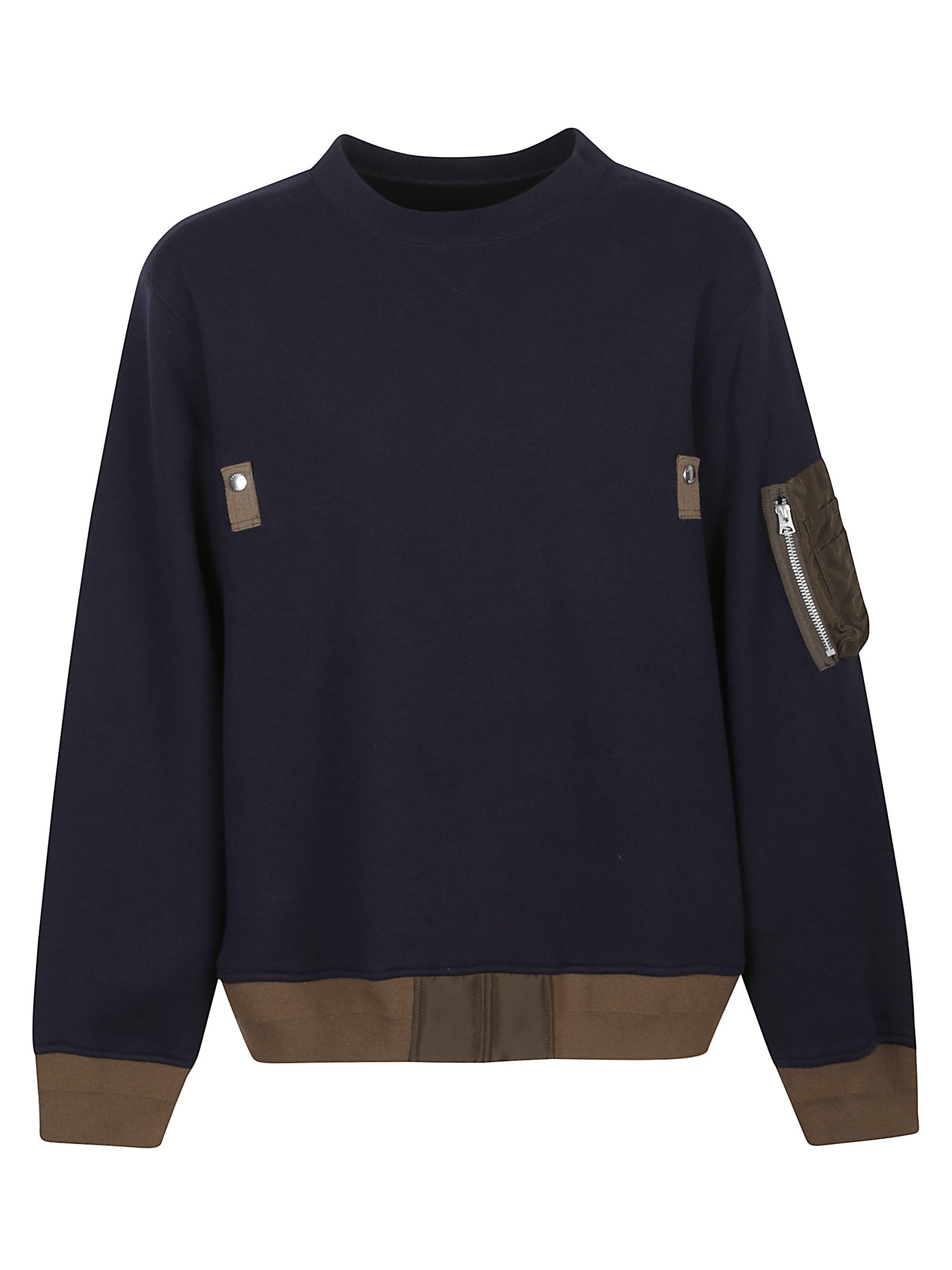 Sacai Sweaters Blue Cotton Pe