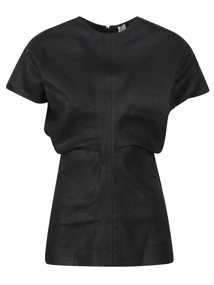 TOTEME T-shirts and Polos Black Viscose Linen Cotton Organic