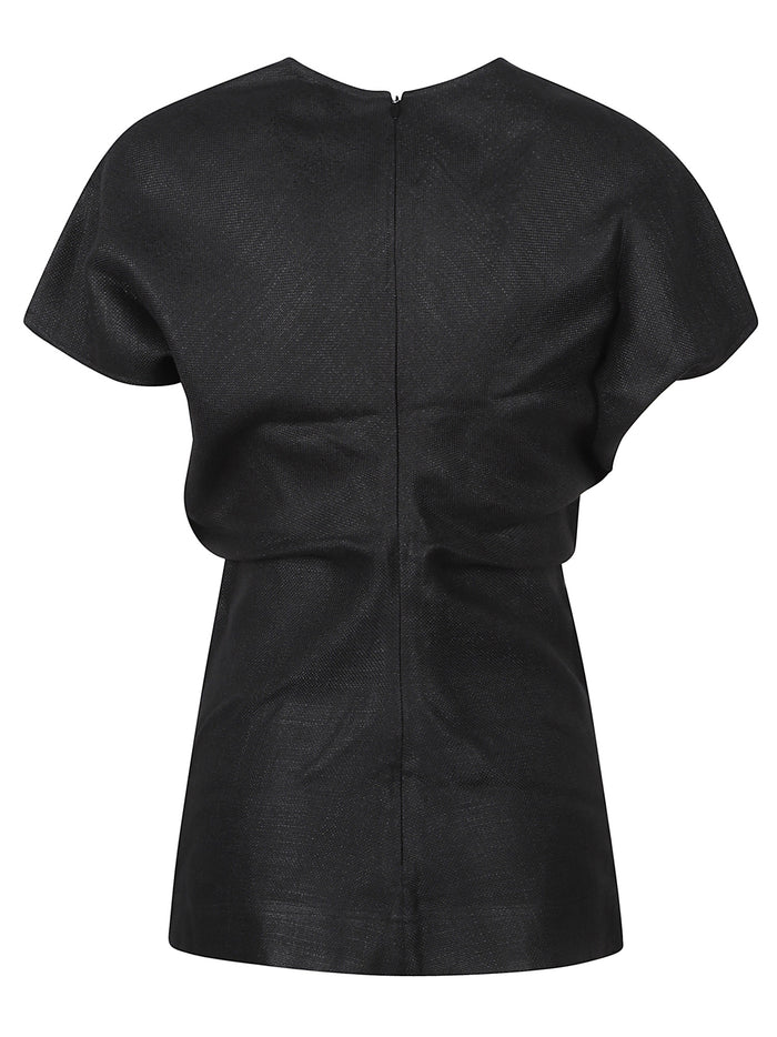 TOTEME T-shirts and Polos Black Viscose Linen Cotton Organic