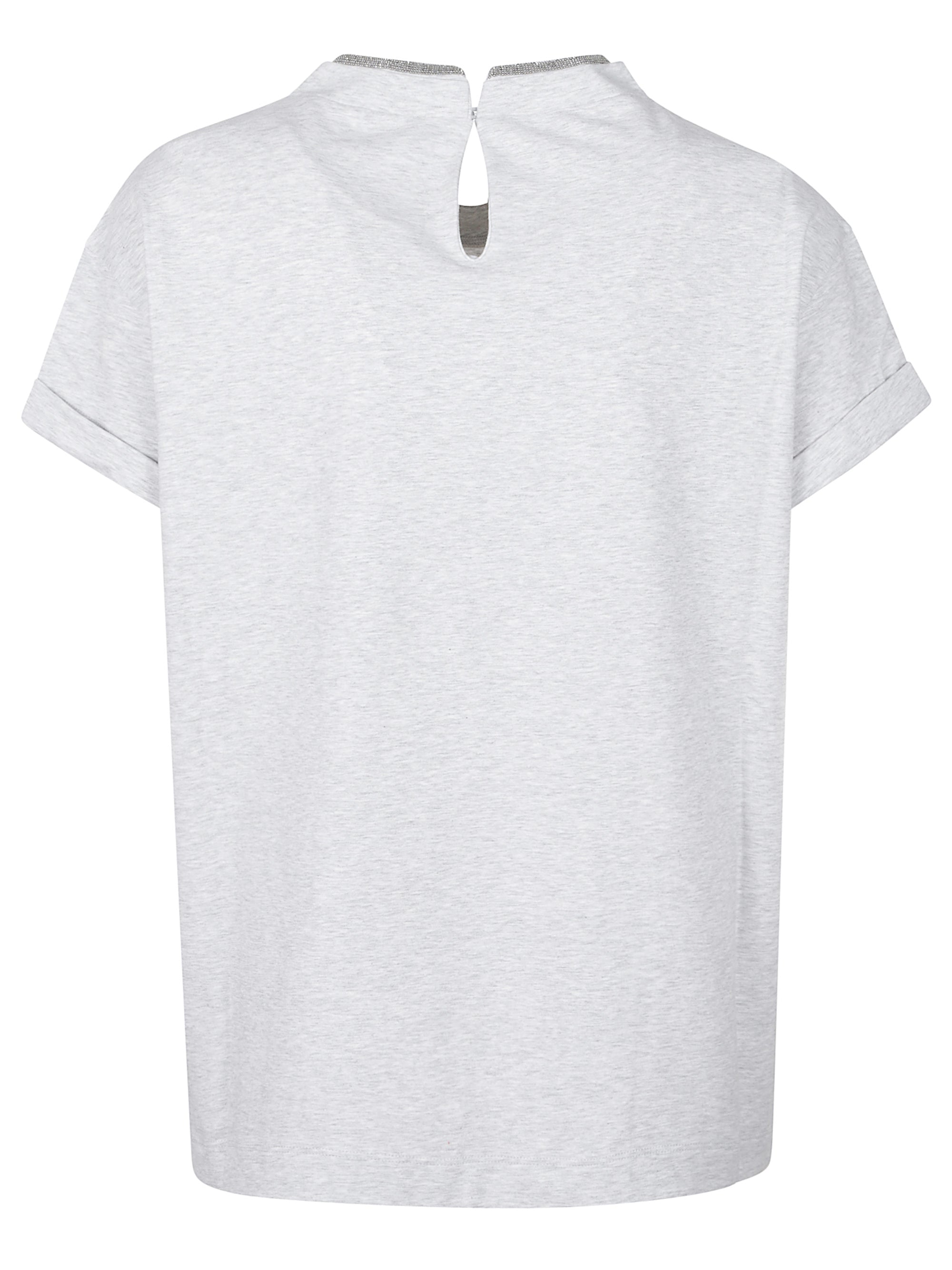 Brunello Cucinelli T-Shirts And Polos Silver Cotton Elastane