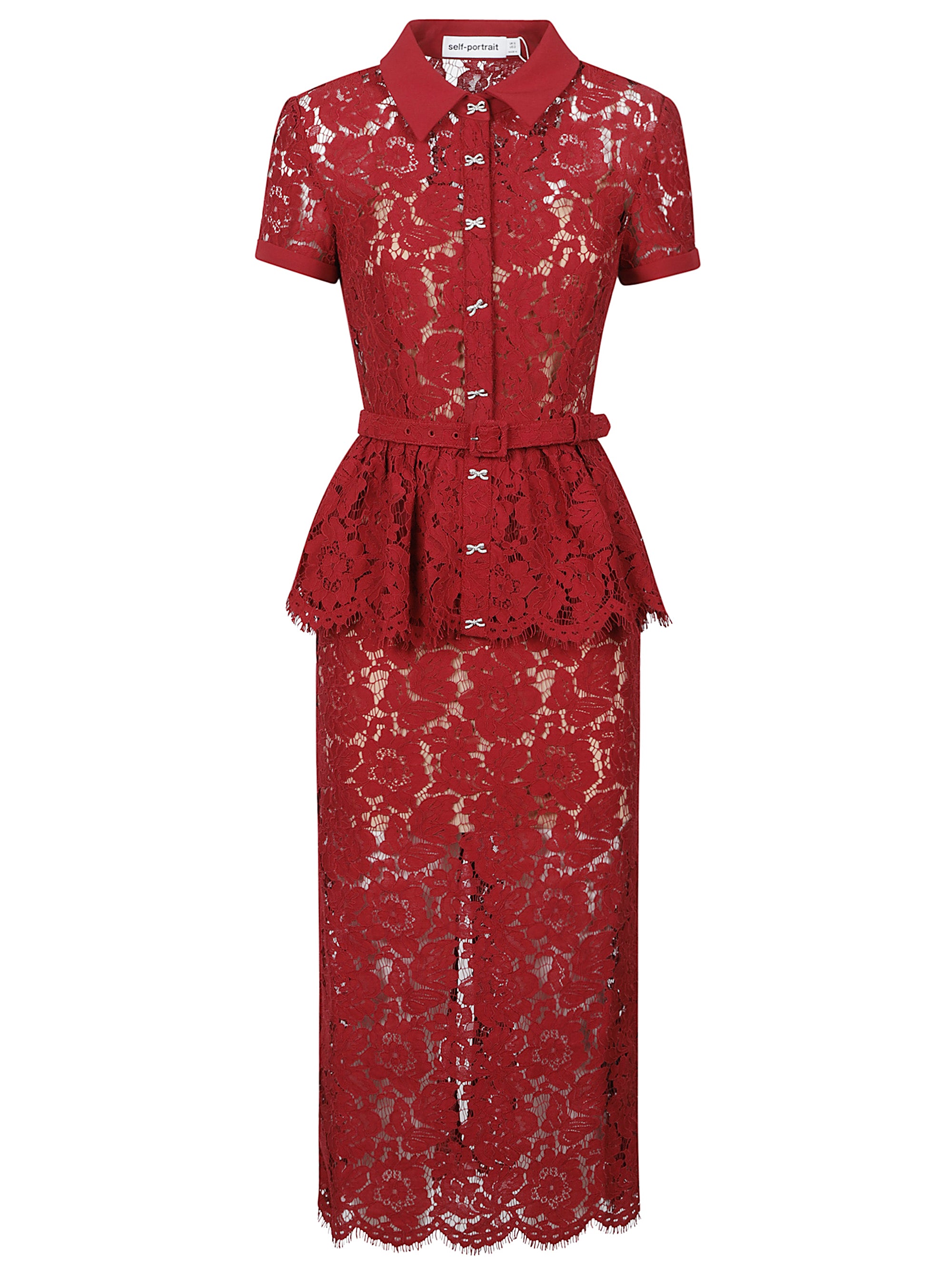 Self Portrait Dresses Bordeaux Pa Co Trim