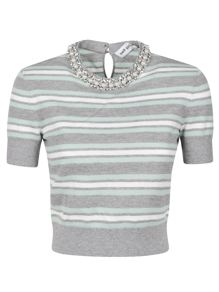Self Portrait T-Shirts And Polos Grey Wo Co Wp