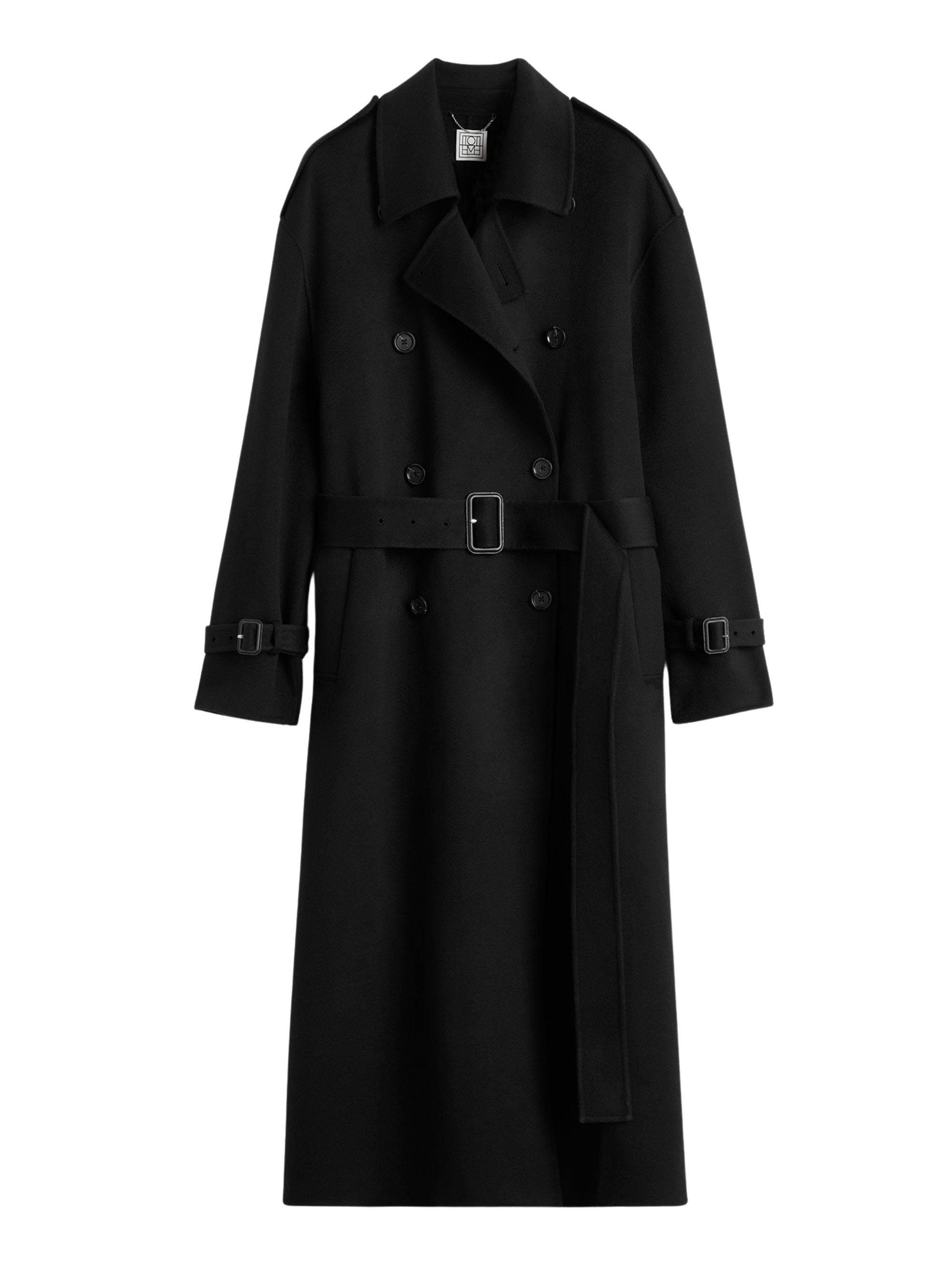 Toteme Coats Black Wool Rws