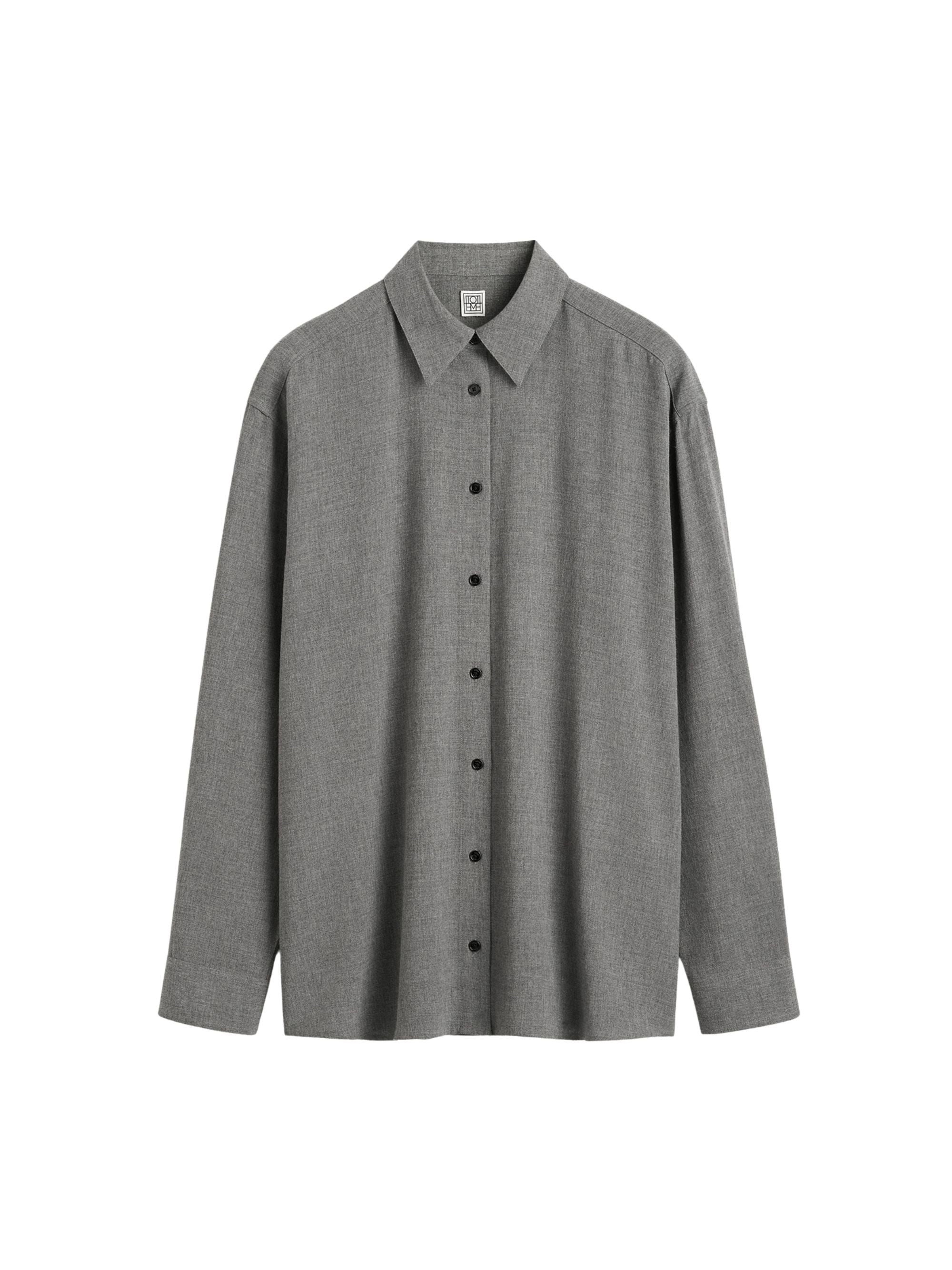 Toteme Shirts Grey Viscose Wool