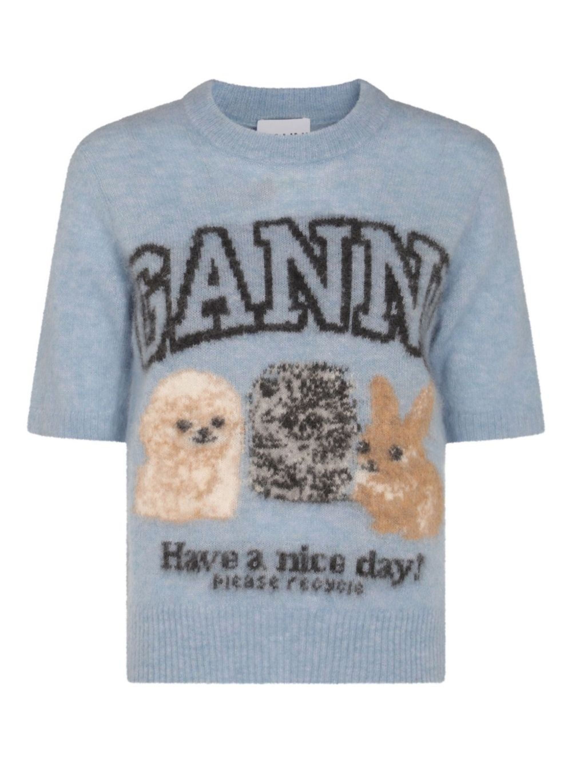 Ganni Sweaters Clear Blue