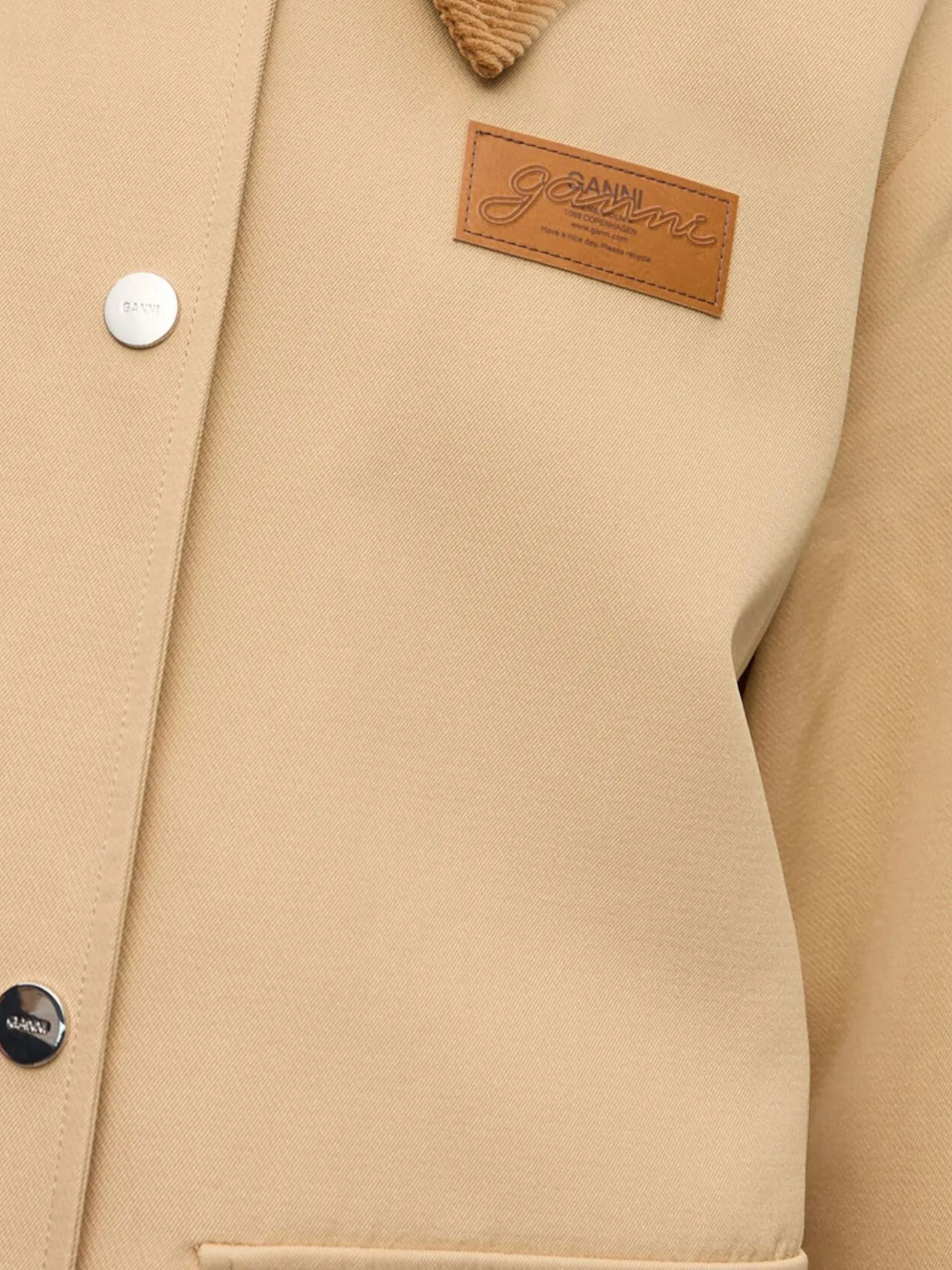 Ganni Coats Kaki Recycled Polyester