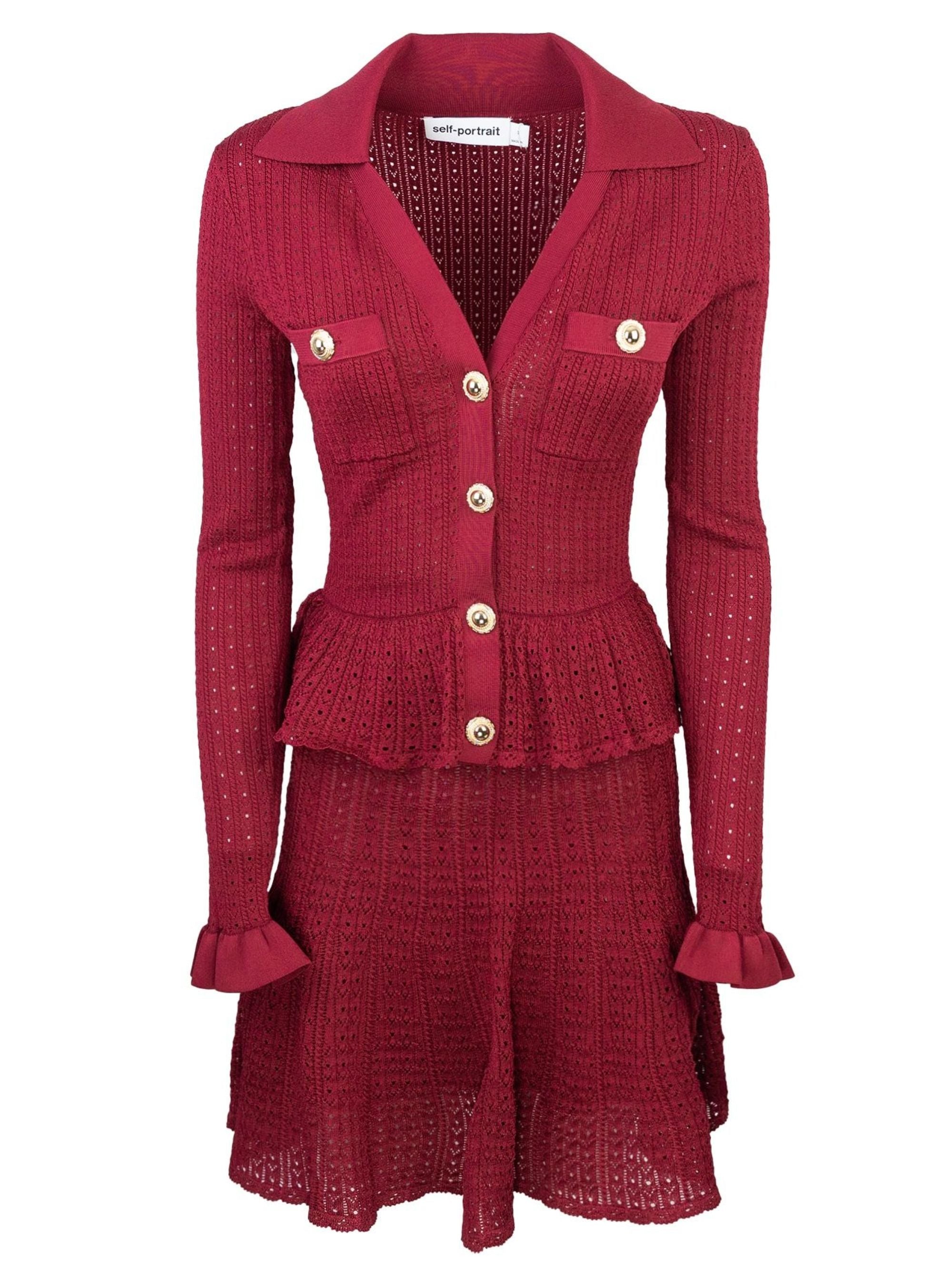 Self Portrait Dresses Bordeaux Vis Pes Pa Ea
