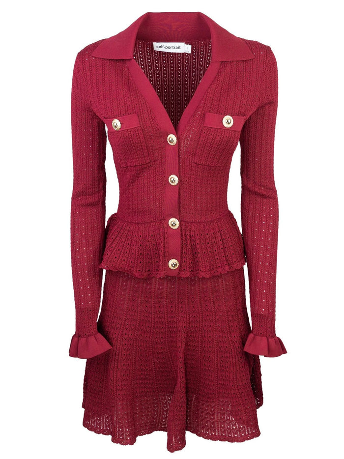 Self Portrait Dresses Bordeaux Vis Pes Pa Ea