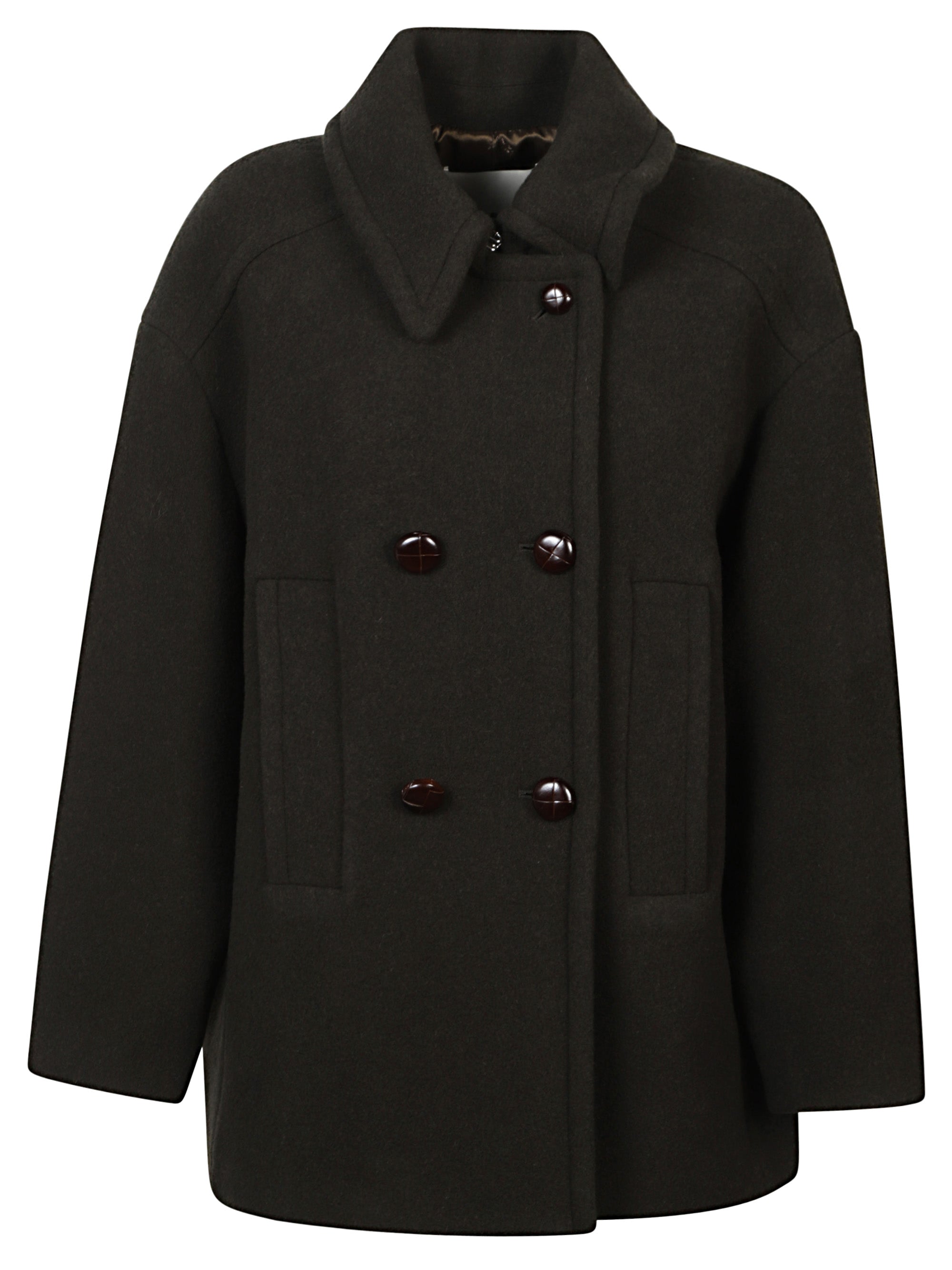 Marant Coats Kaki Wool Polyamide