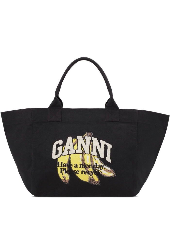 Ganni Bags Black Recycled Cotton