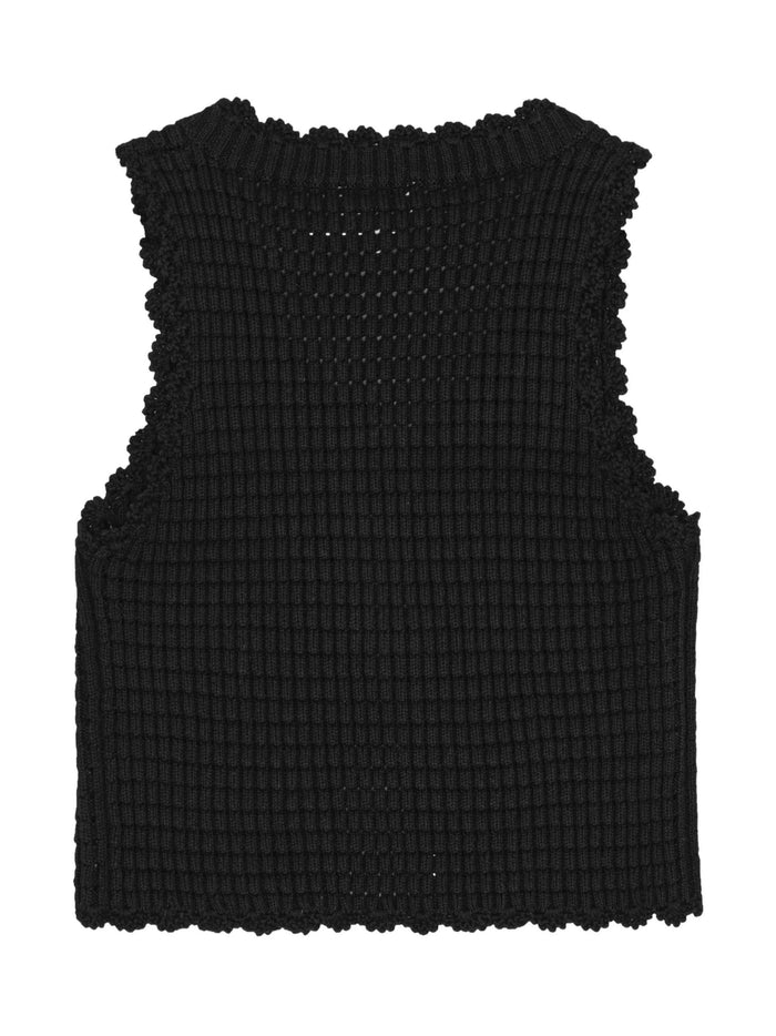 Ganni Top Black Organic Cotton Cashmere
