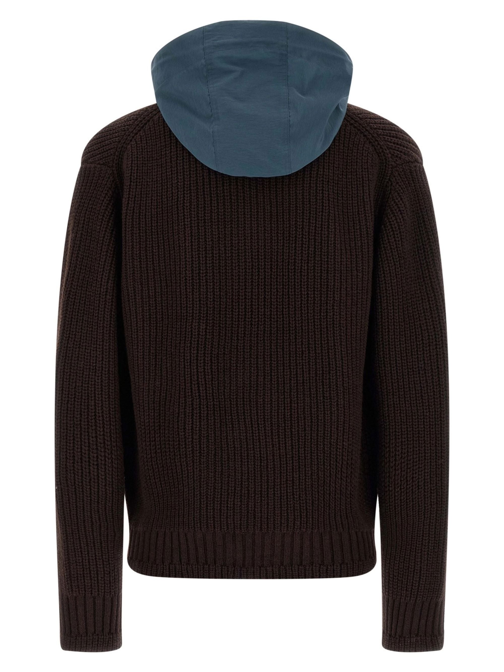 Sacai Coats Brown Wool Nylon