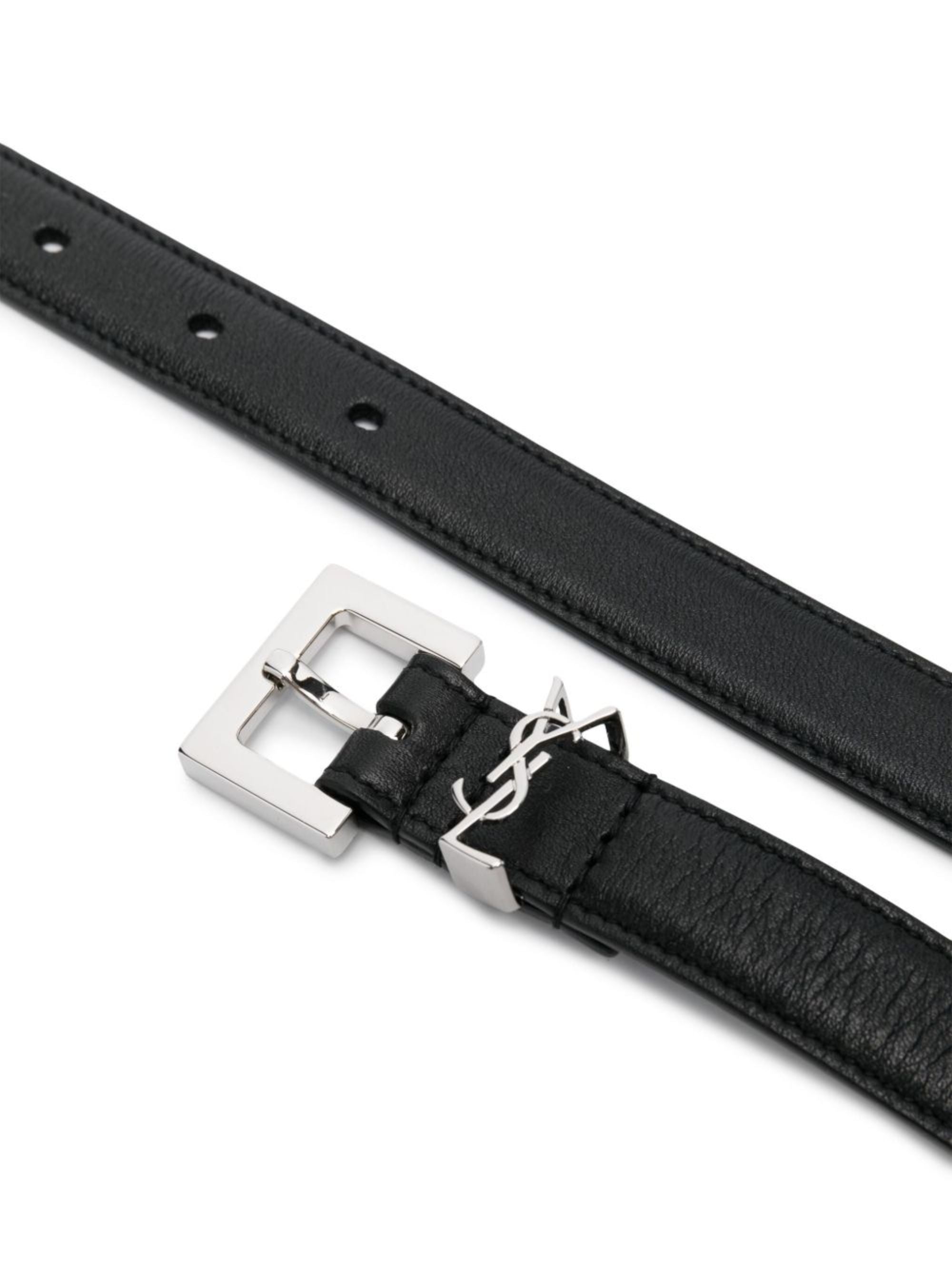 Saint Laurent Belts Black Calf Skin