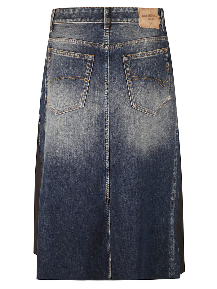 Balenciaga Skirts Black Linen Cotton