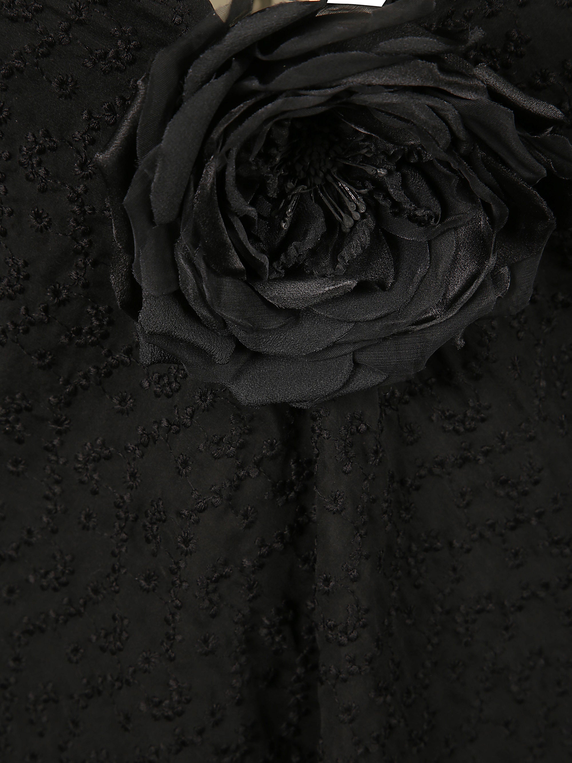Saint Laurent Dresses Black Cotton Silk Polyester