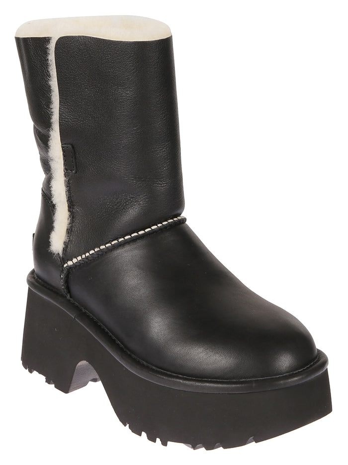 Ugg Boots Black Twinface Leather