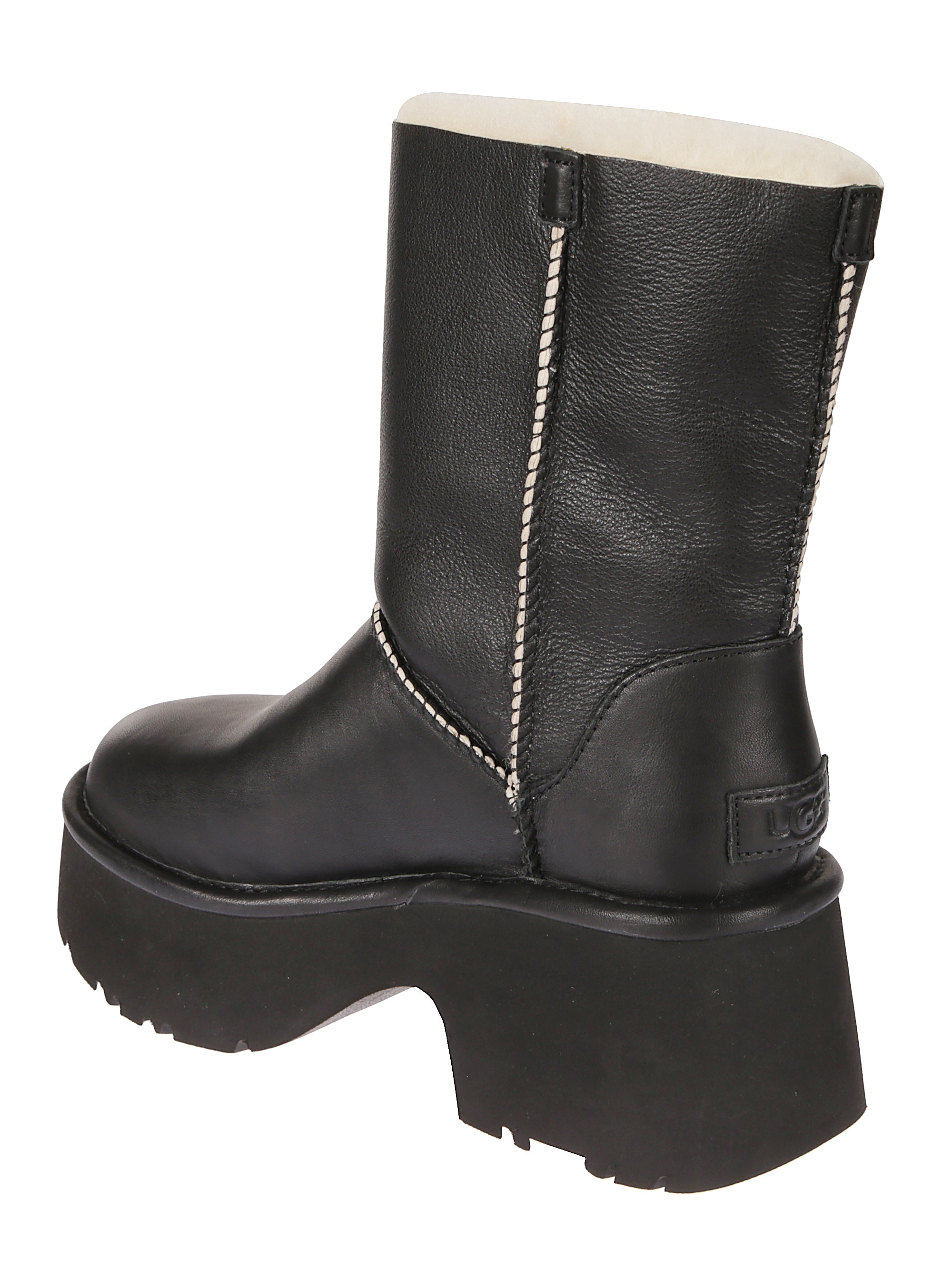 Ugg Boots Black Twinface Leather