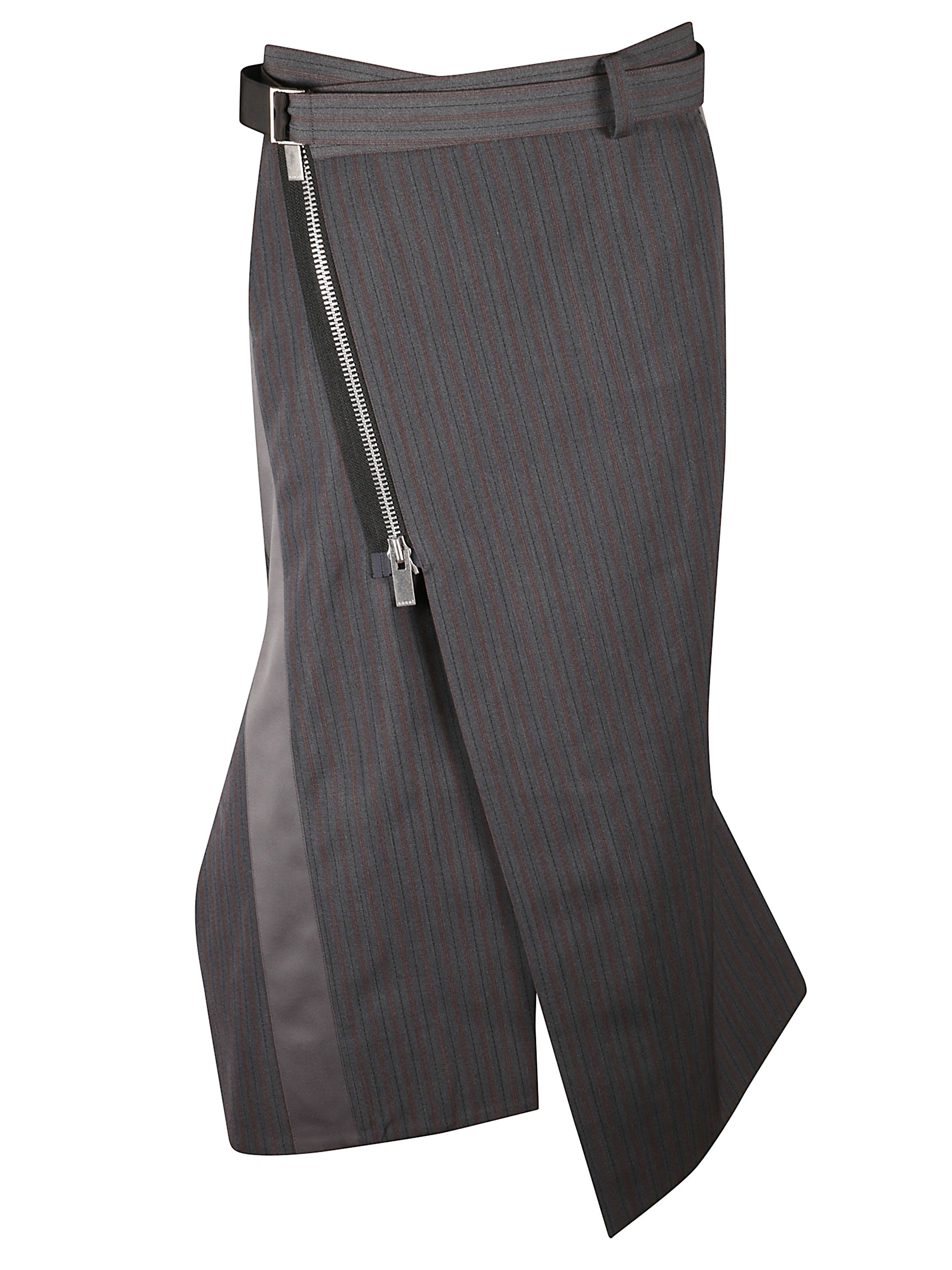 Sacai Skirts Grey Polyester Wool