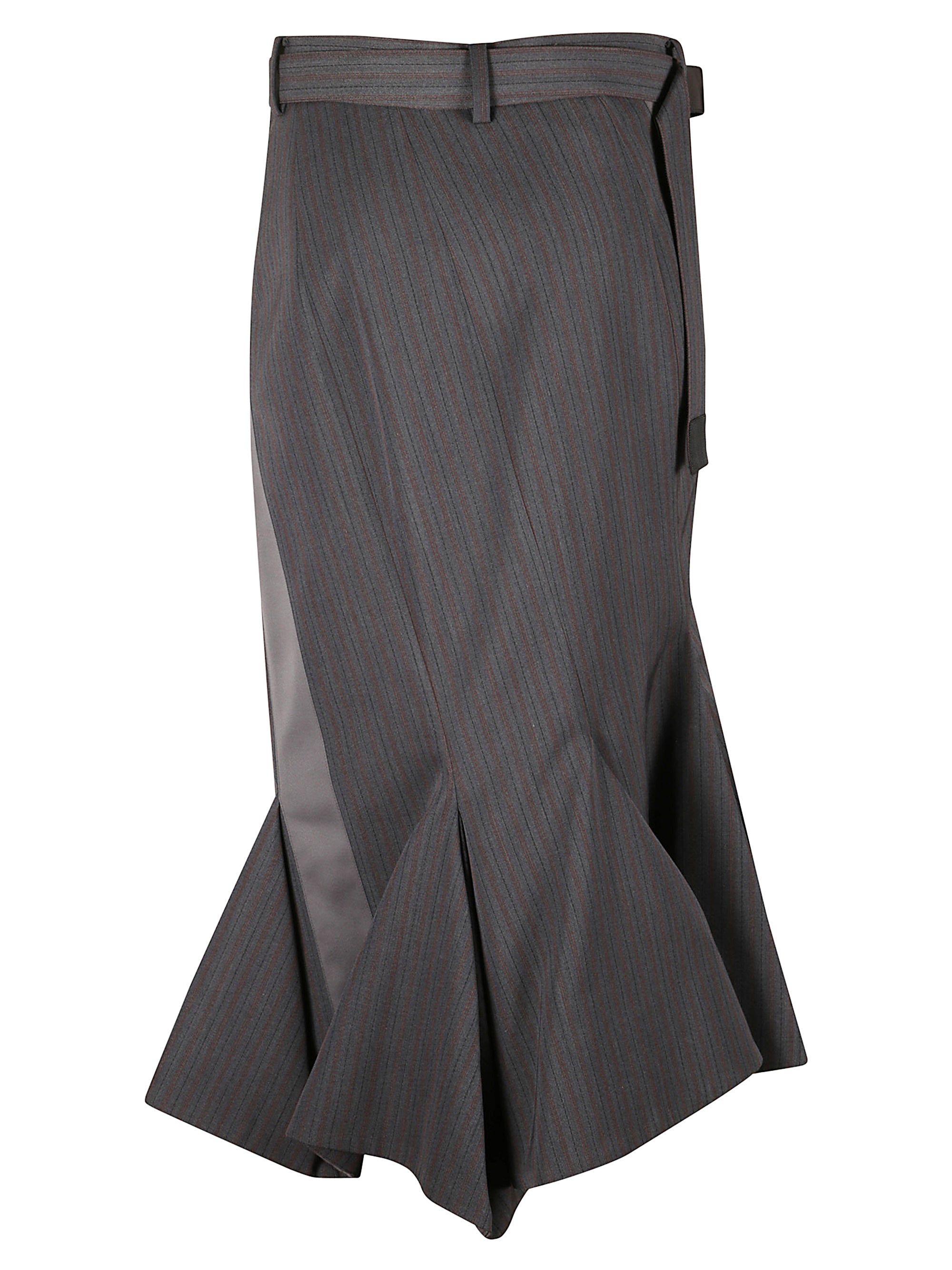 Sacai Skirts Grey Polyester Wool