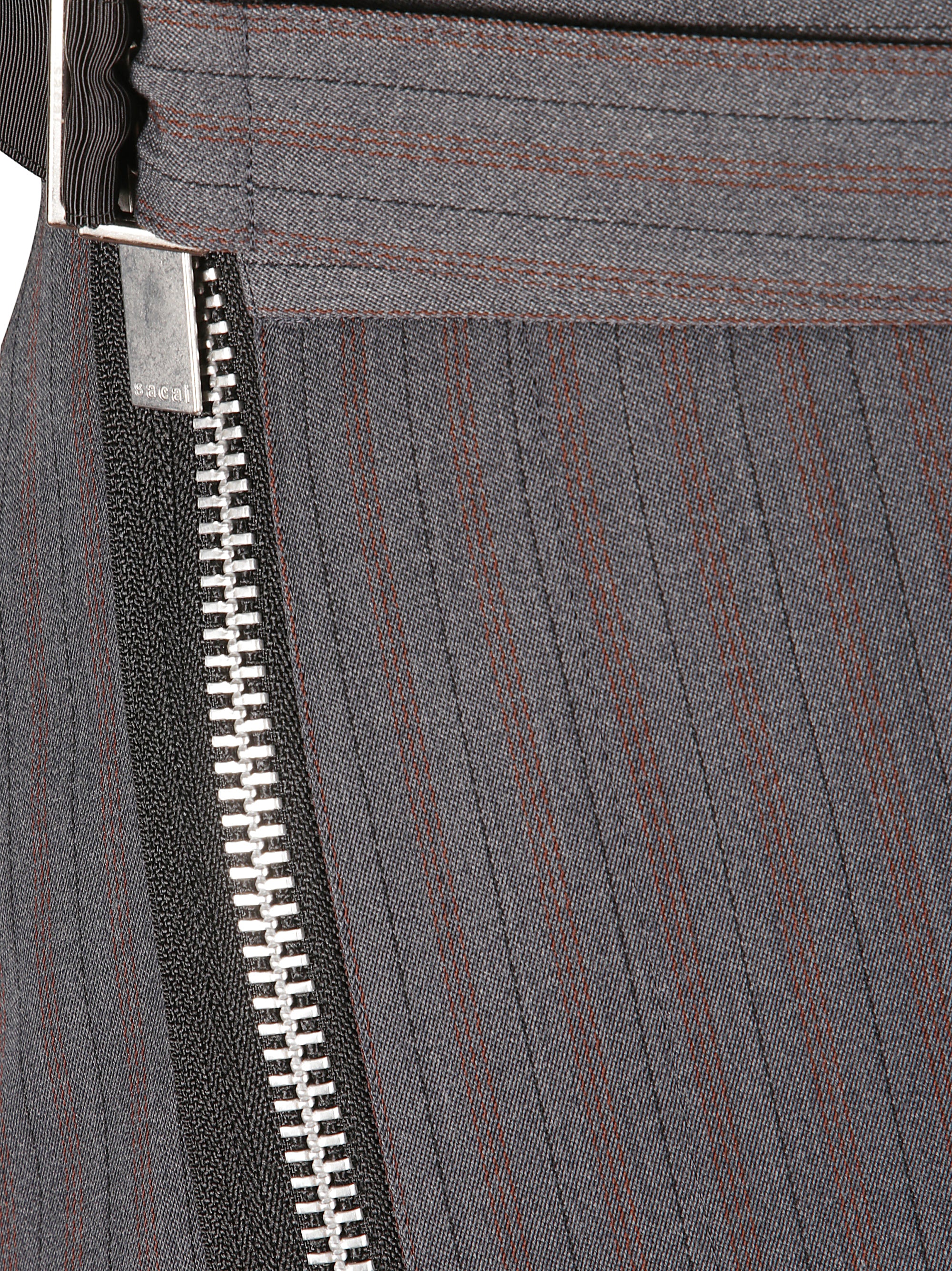 Sacai Skirts Grey Polyester Wool