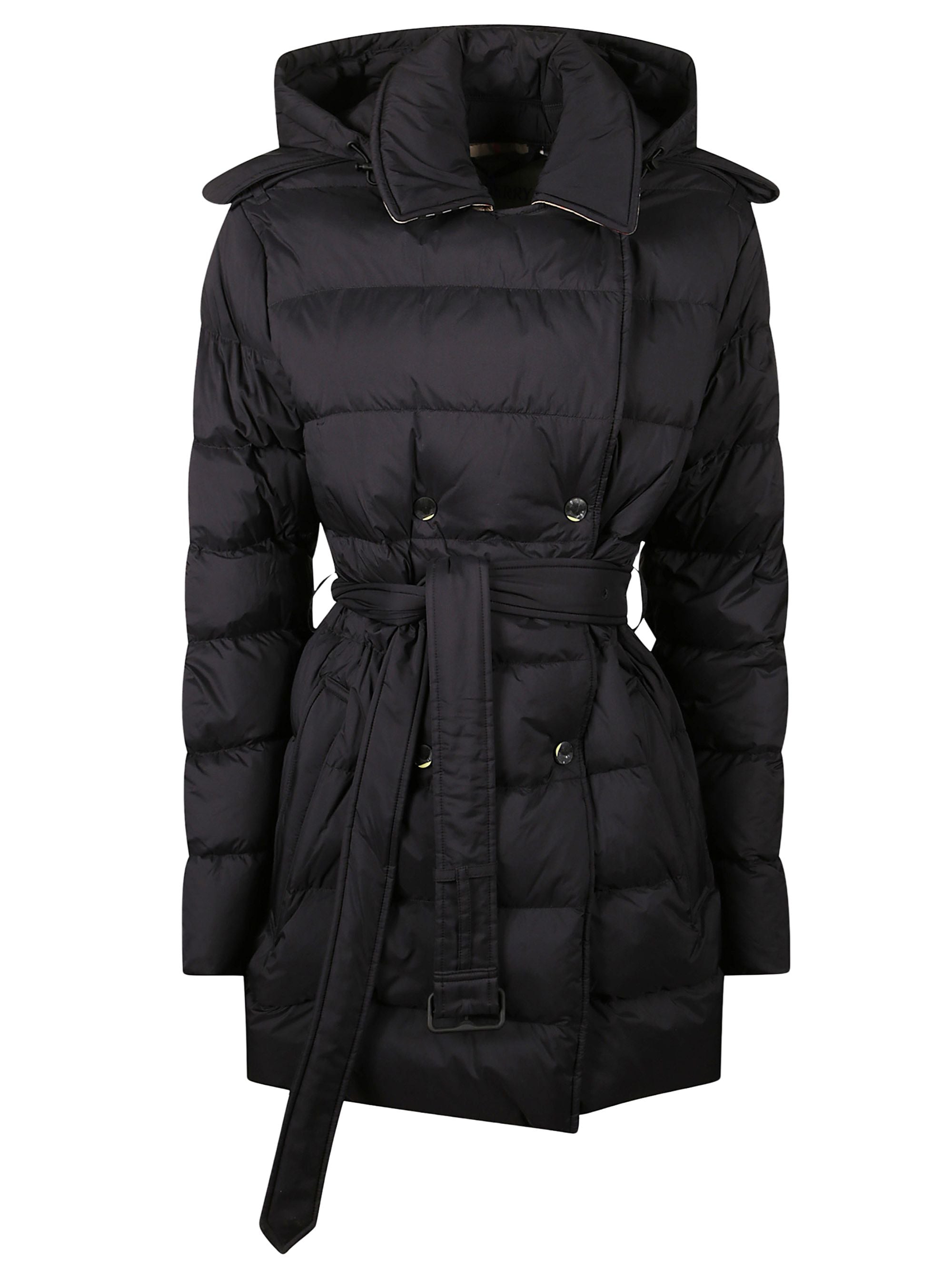 Burberry Coats Black Polyamide