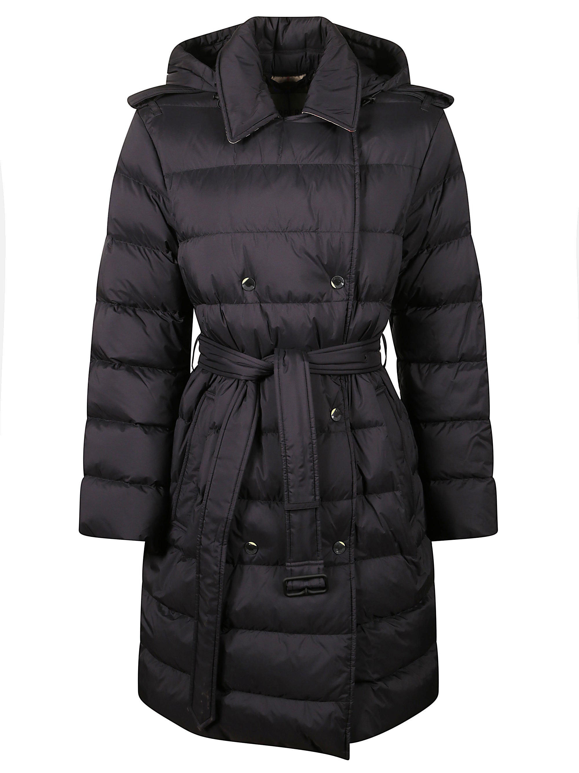 Burberry Coats Black Polyamide