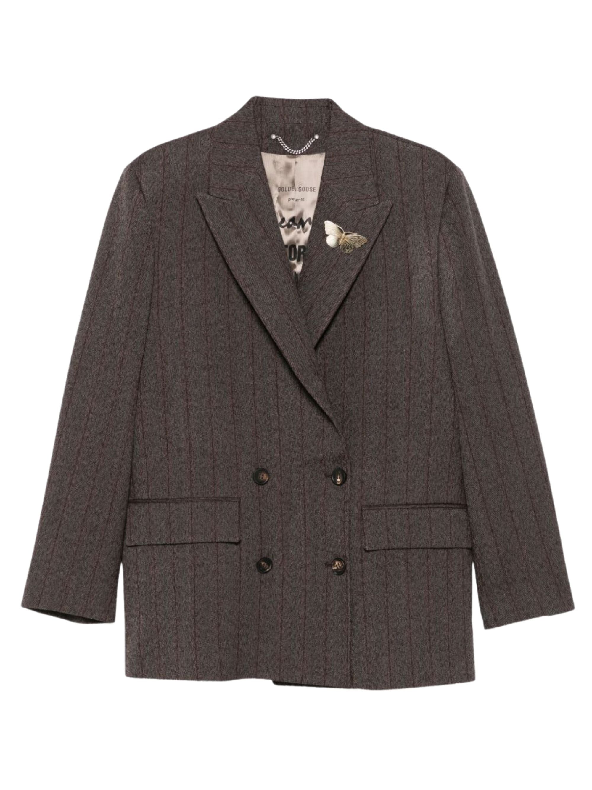 Golden Goose Jackets Brown Wool Virgin