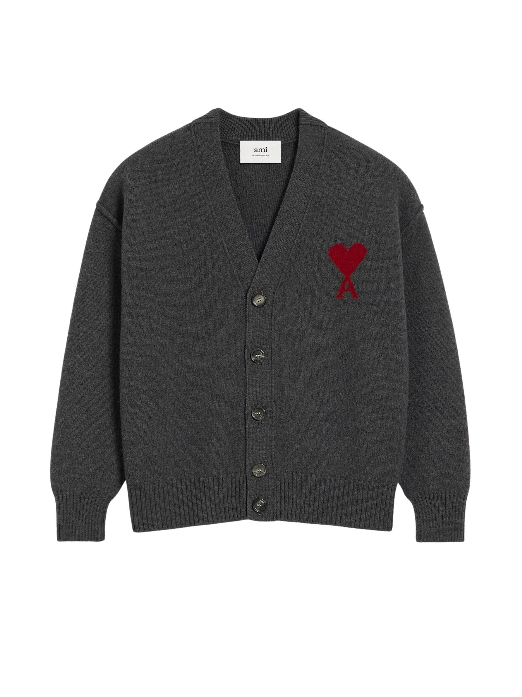 Ami Paris Sweaters Grey Wool