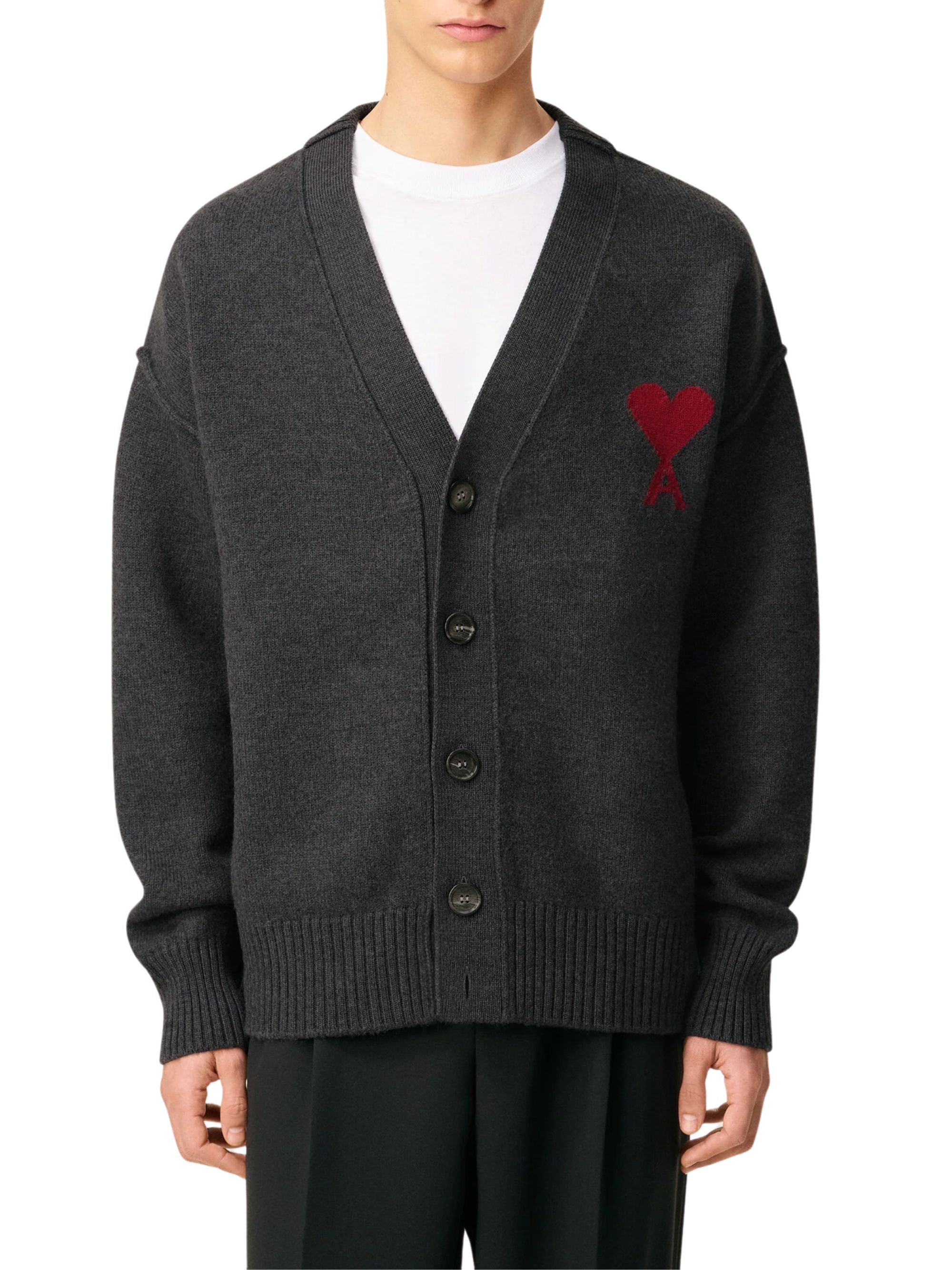 Ami Paris Sweaters Grey Wool