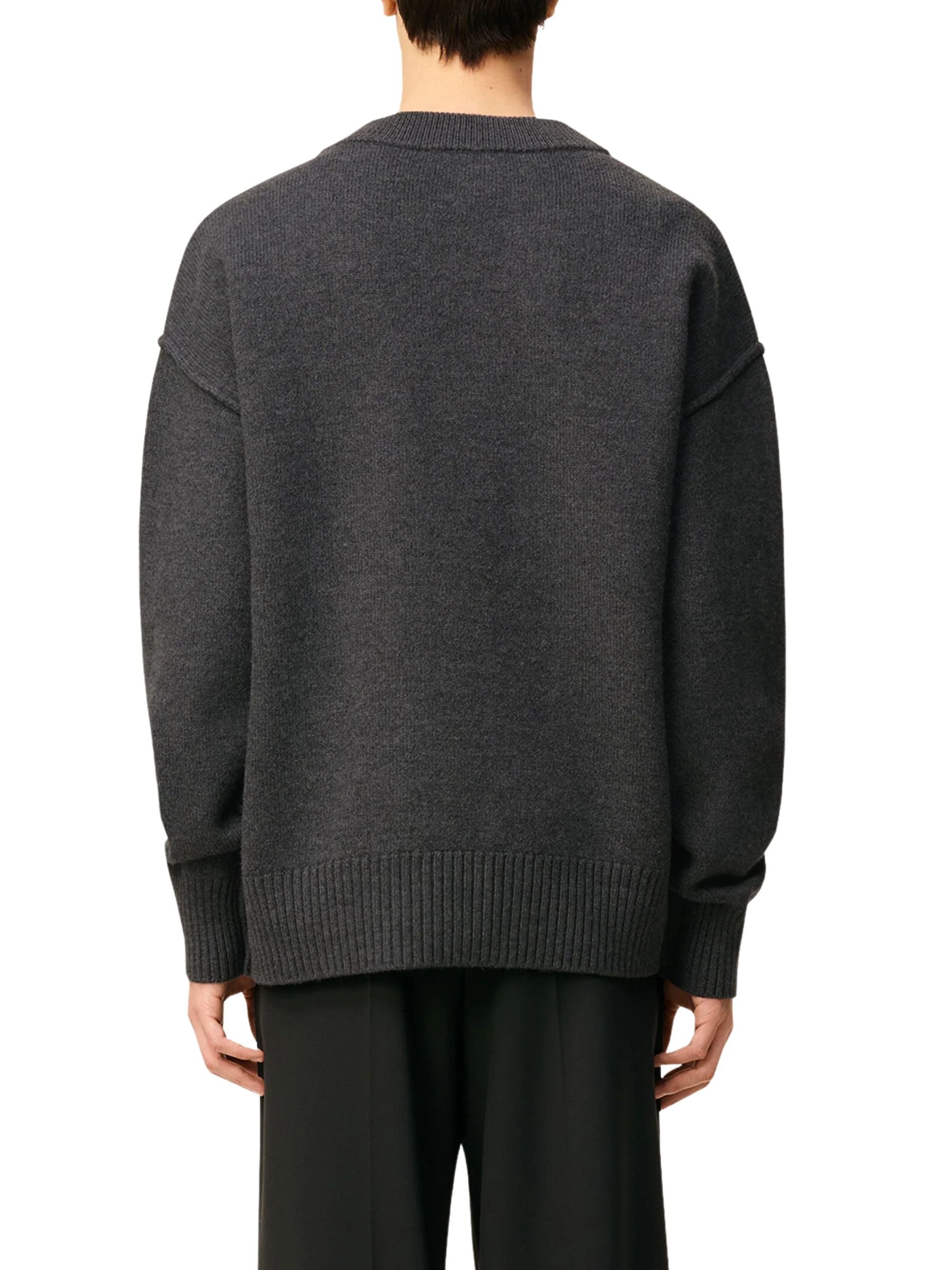 Ami Paris Sweaters Grey Wool