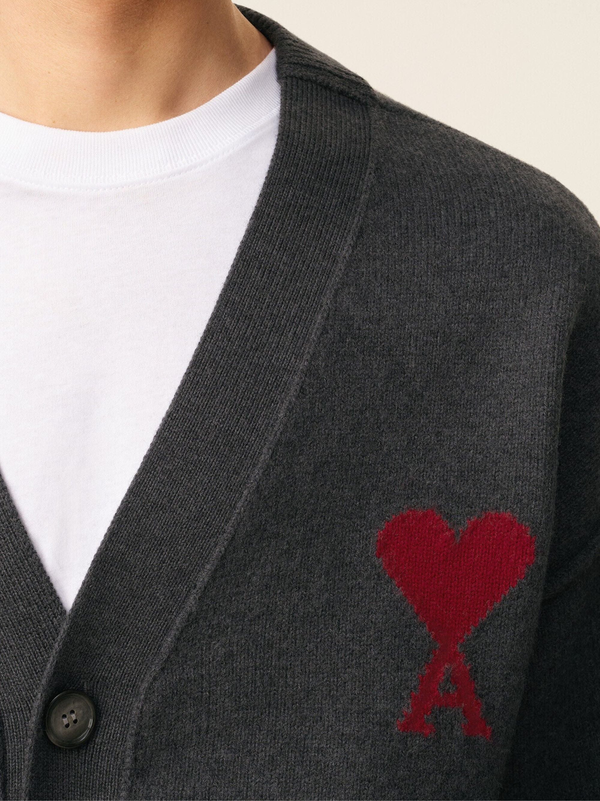 Ami Paris Sweaters Grey Wool