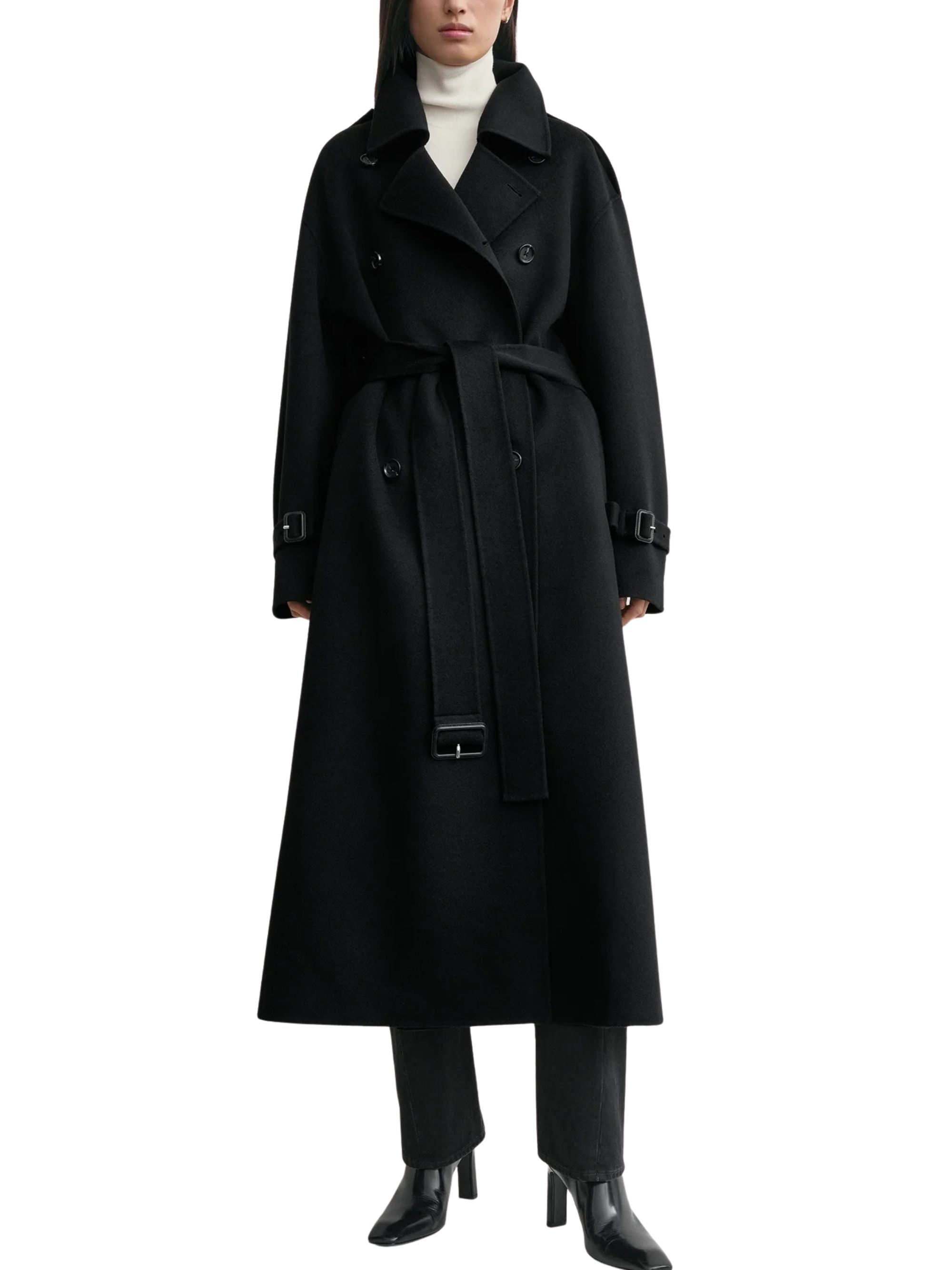 Toteme Coats Black Wool Rws