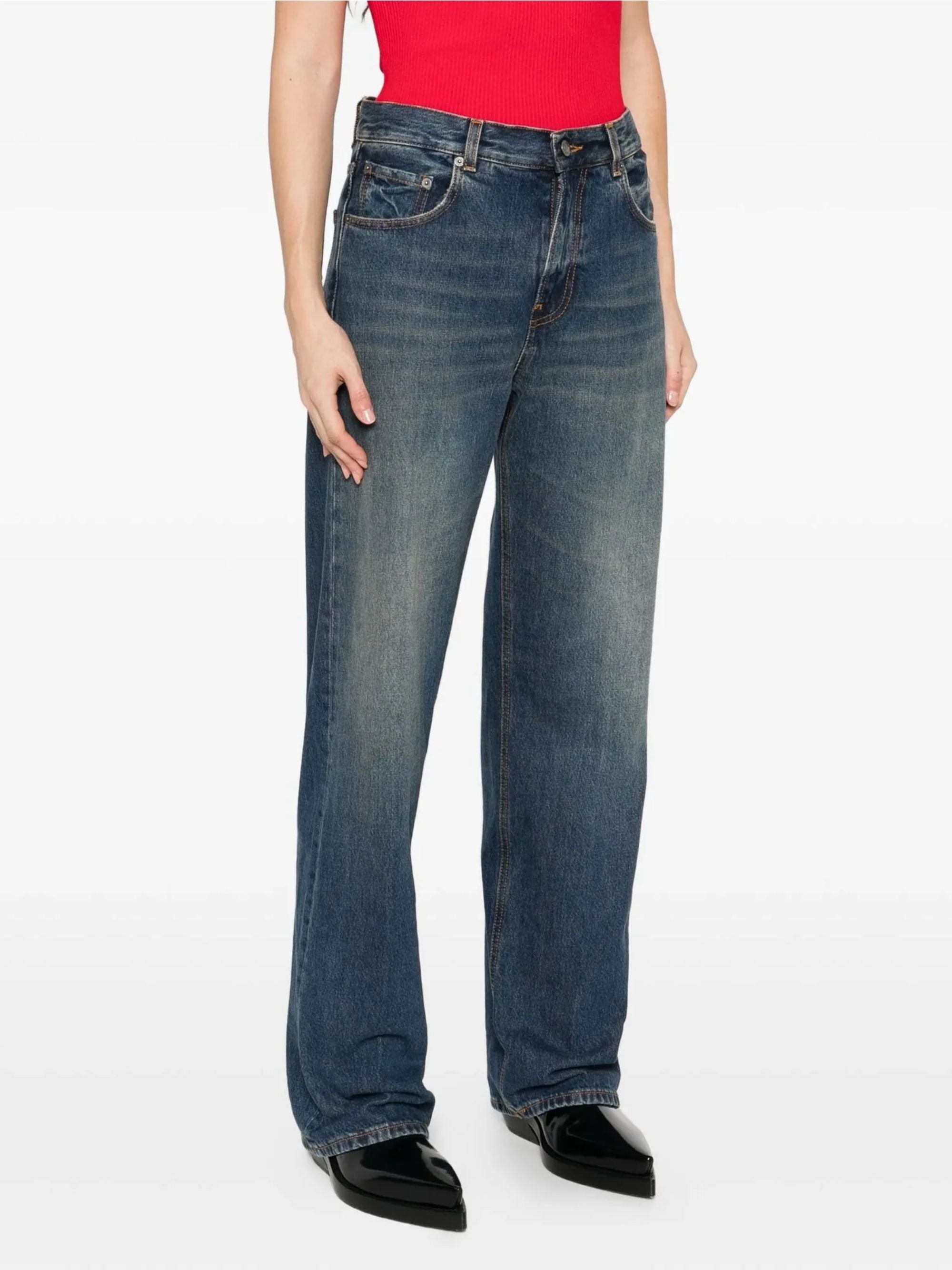 Haikure Jeans Denim Scuro Cotton
