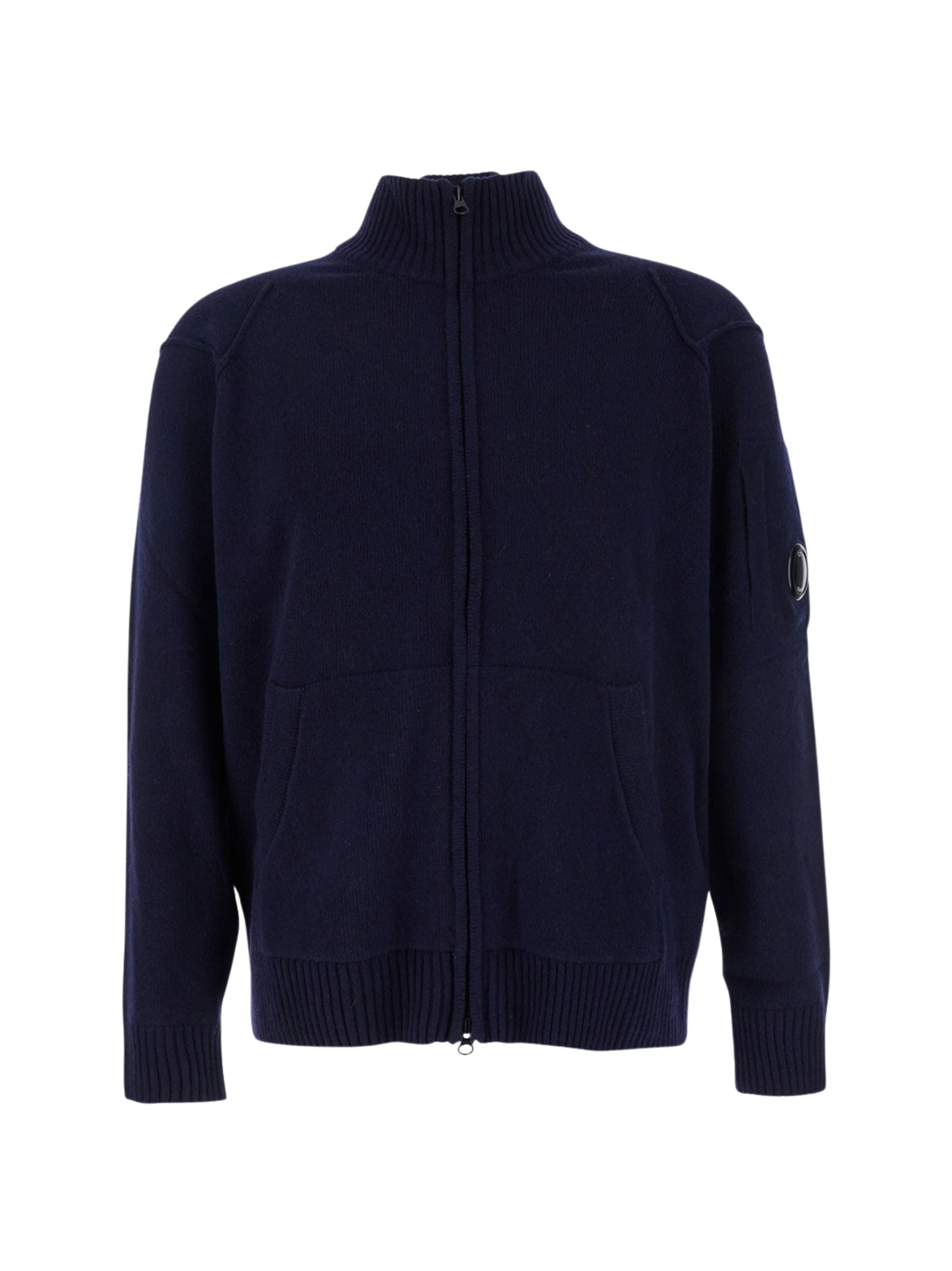 C.p. Company Sweaters Blue Wool Polyamide