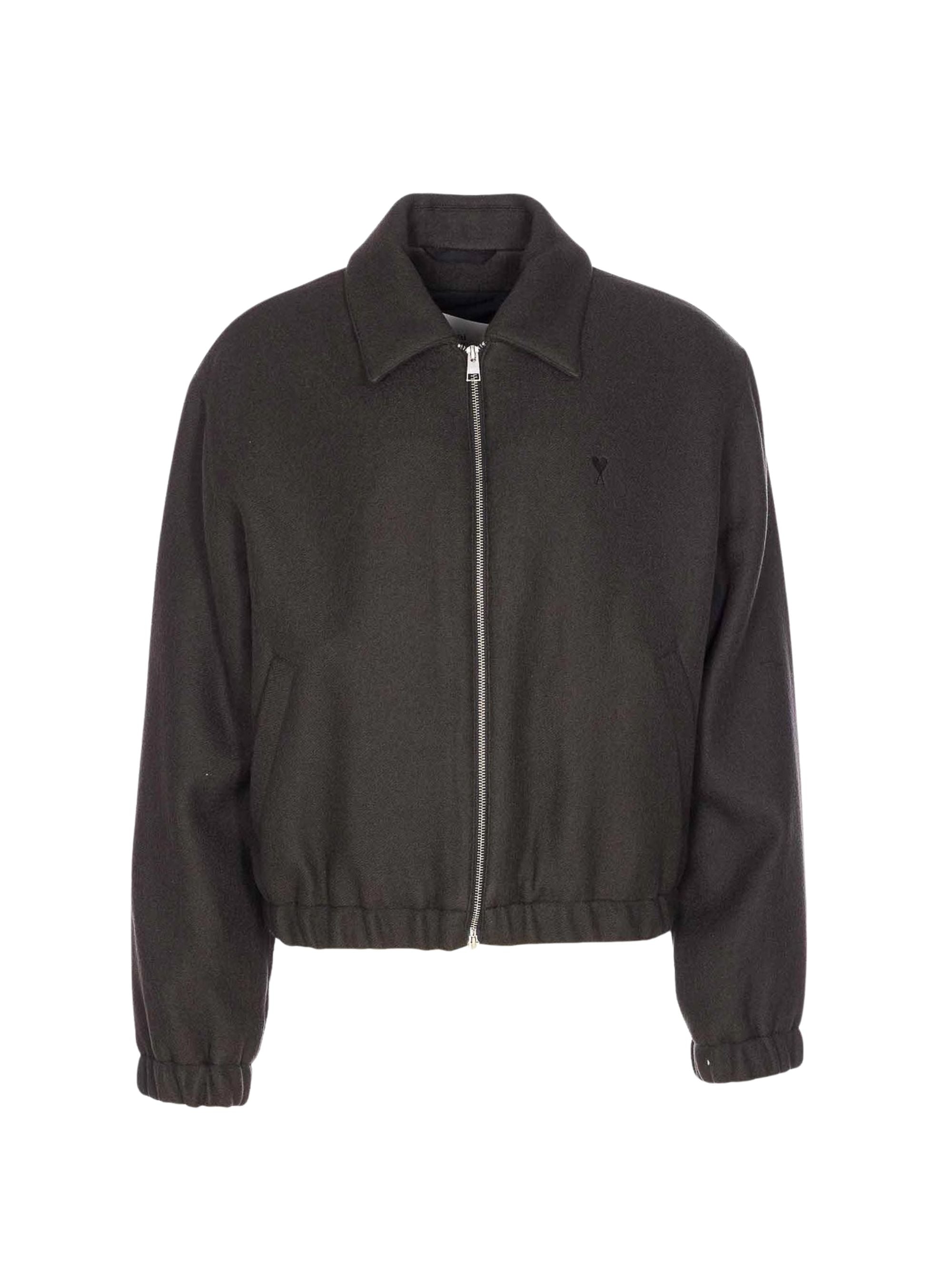 Ami Paris Coats Grey Wool Virgin