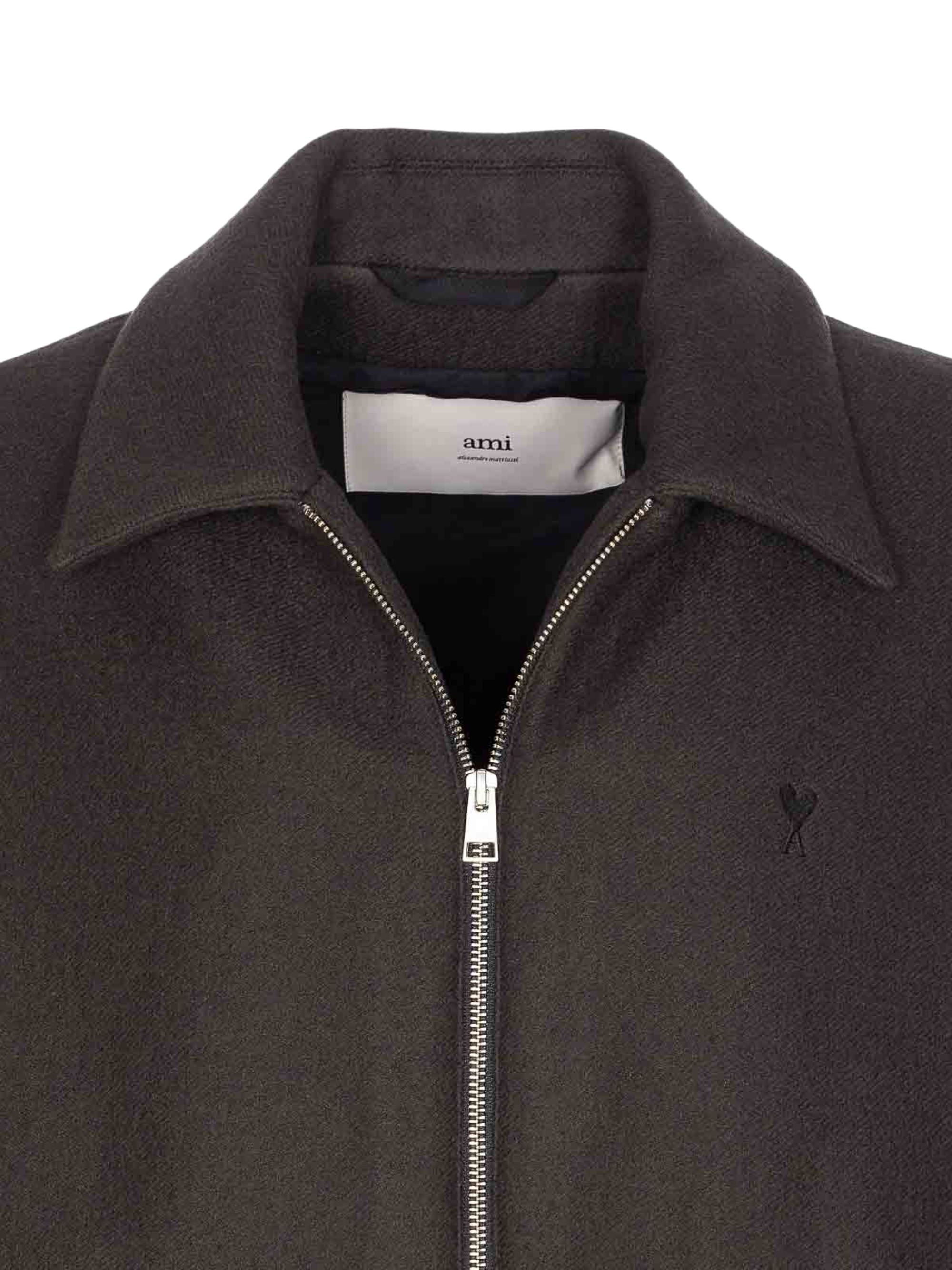 Ami Paris Coats Grey Wool Virgin