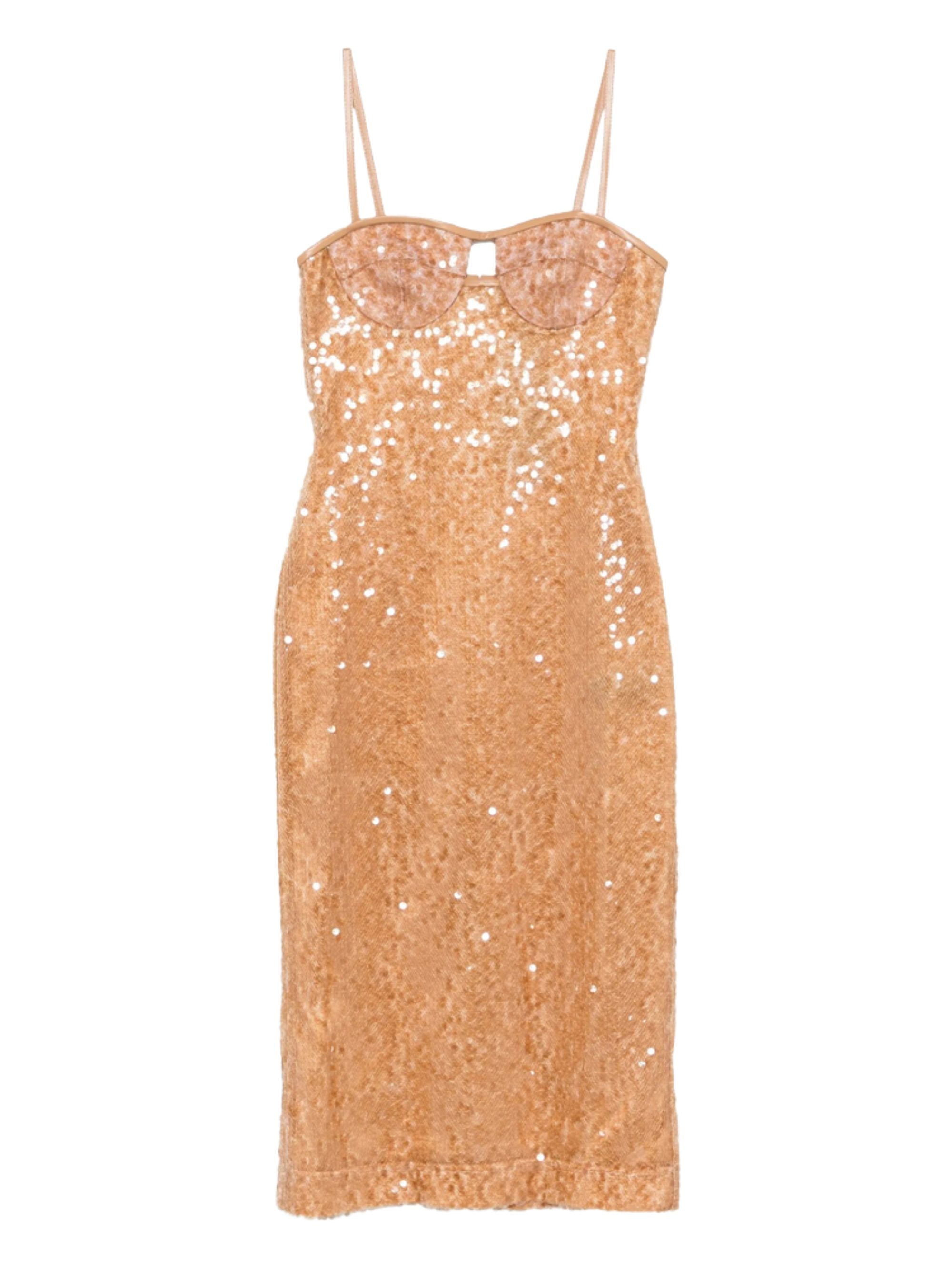 David Koma Dresses Brown Polyester Polyamide