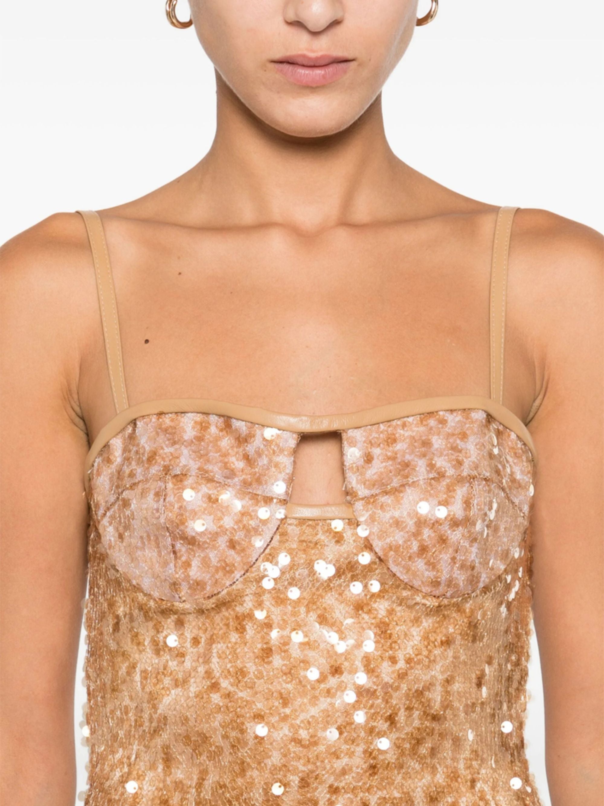 David Koma Dresses Brown Polyester Polyamide