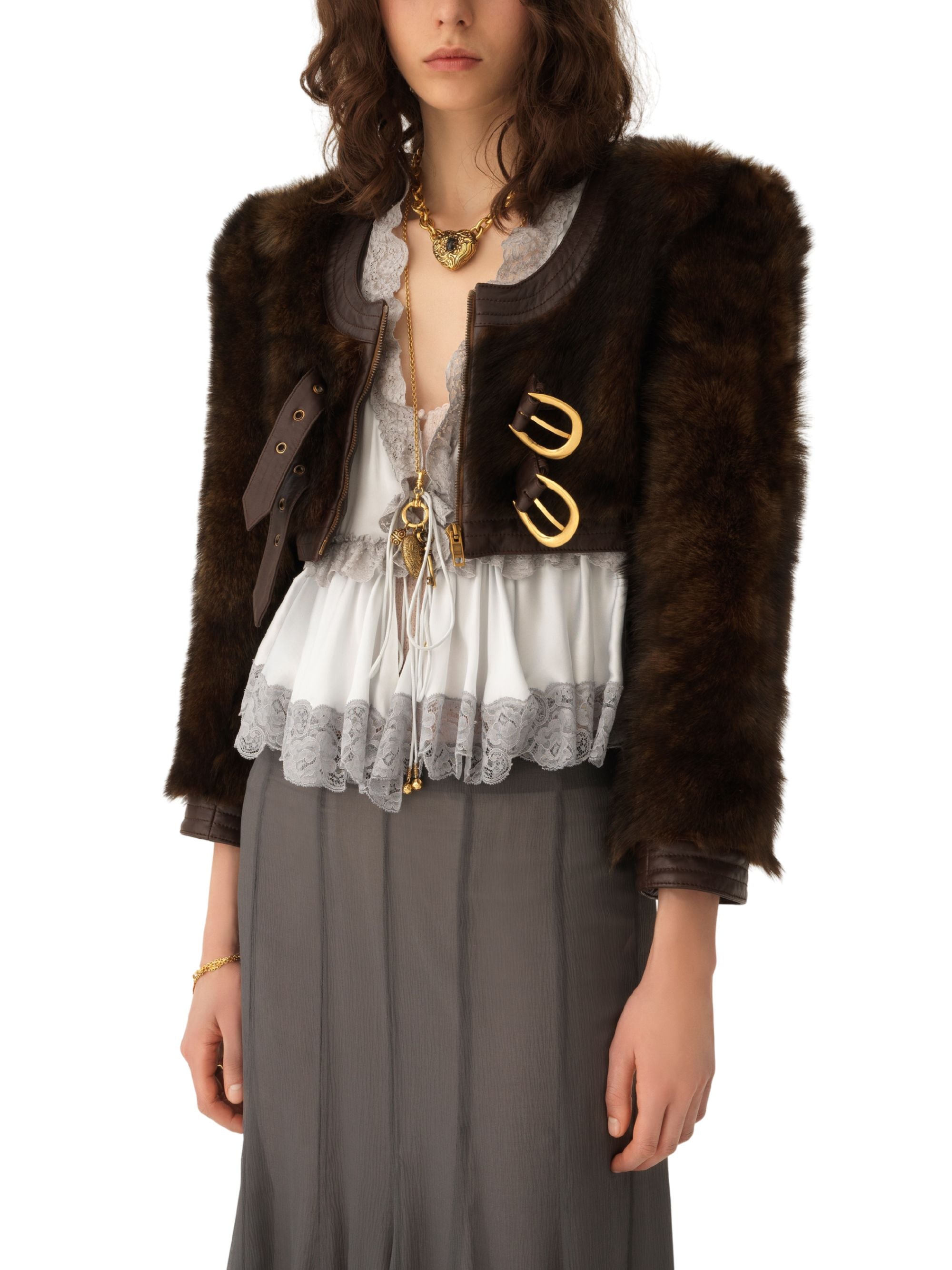 Chloè Jackets Brown Lamb Leather