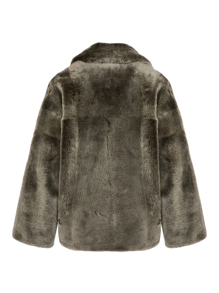 Yves Salomon Coats Grey Lamb Leather
