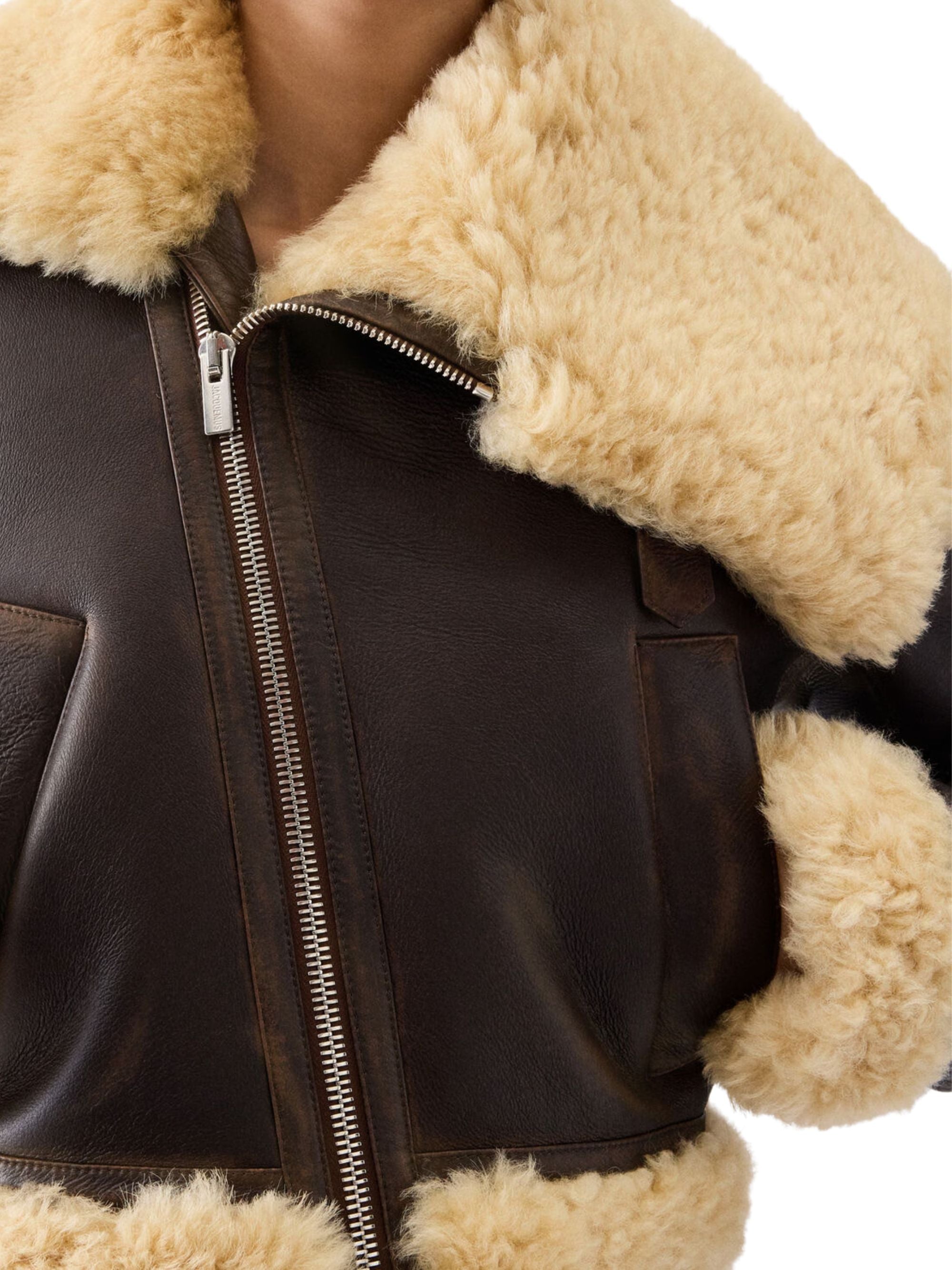 Jacquemus Coats Brown Lamb Leather